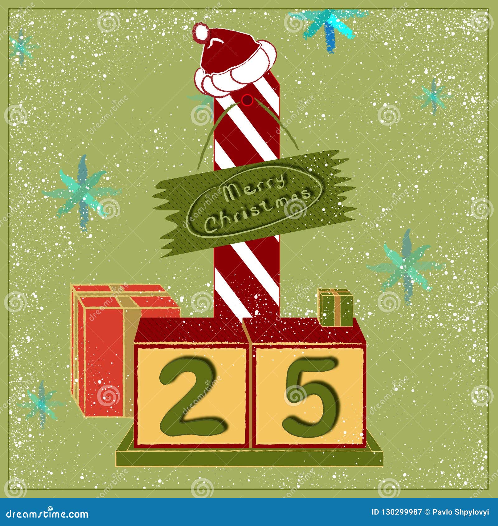 Merry Christmas Calendar with Presents Stock Vector Illustration of
