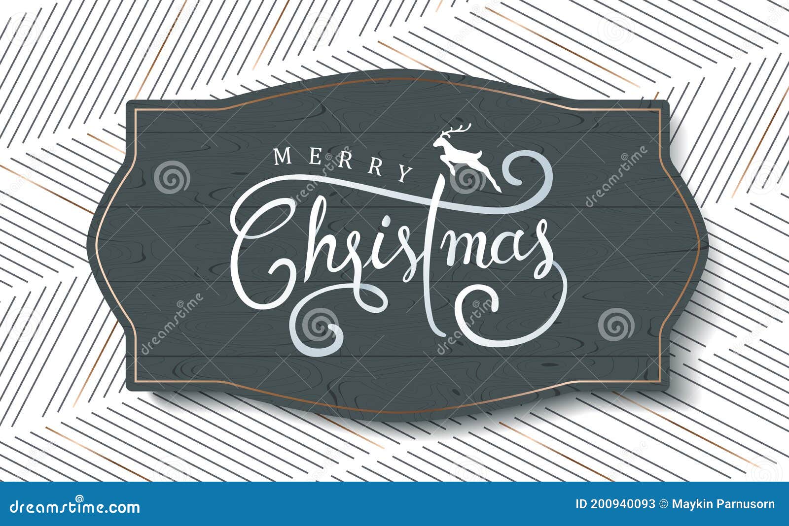 merry christmas with calligraphic text.  template.