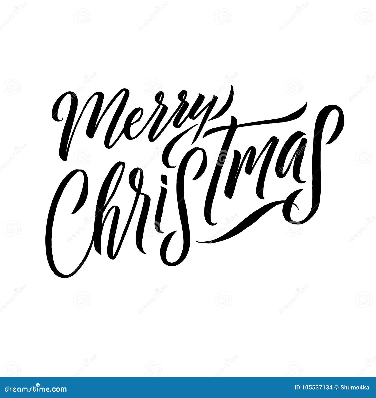 Merry Christmas Calligraphy. Greeting Card Design on White Background ...