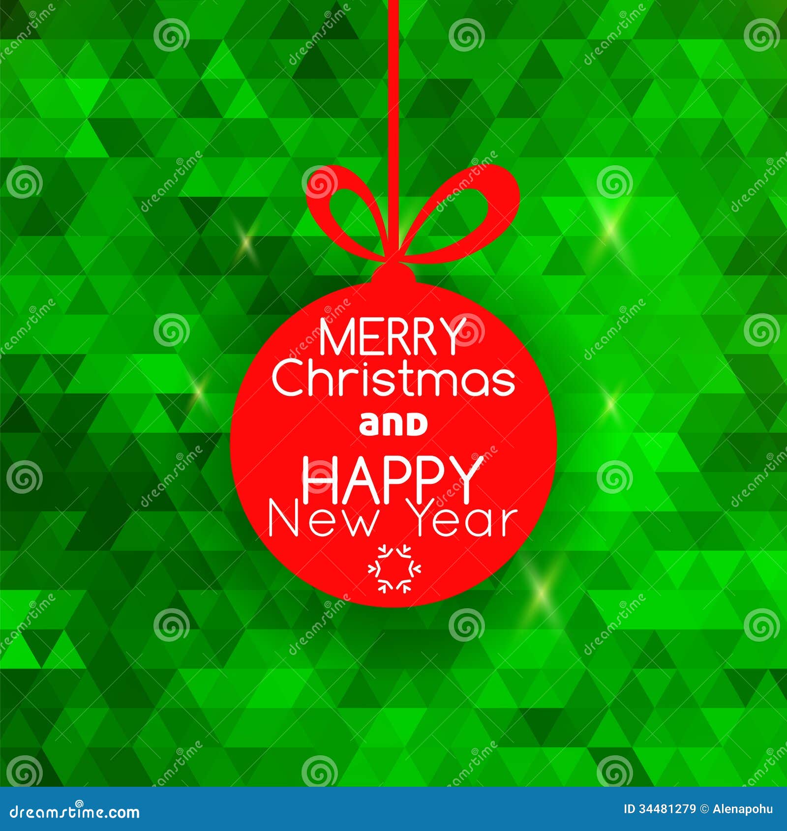 Merry Christmas Card Abstract Green Background Stock 