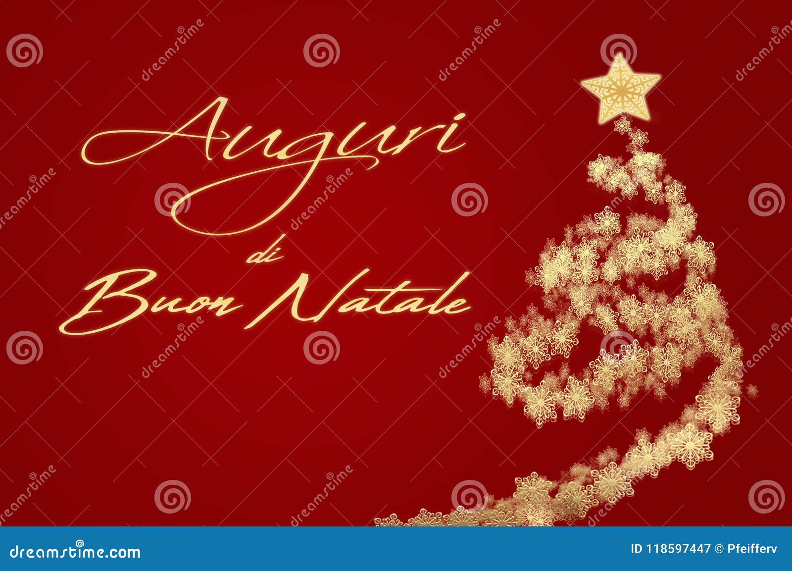 Buon Natale Wishes Italian.Merry Christmas Card With Greeting In Italian Stock Illustration Illustration Of Italiano Holiday 118597447