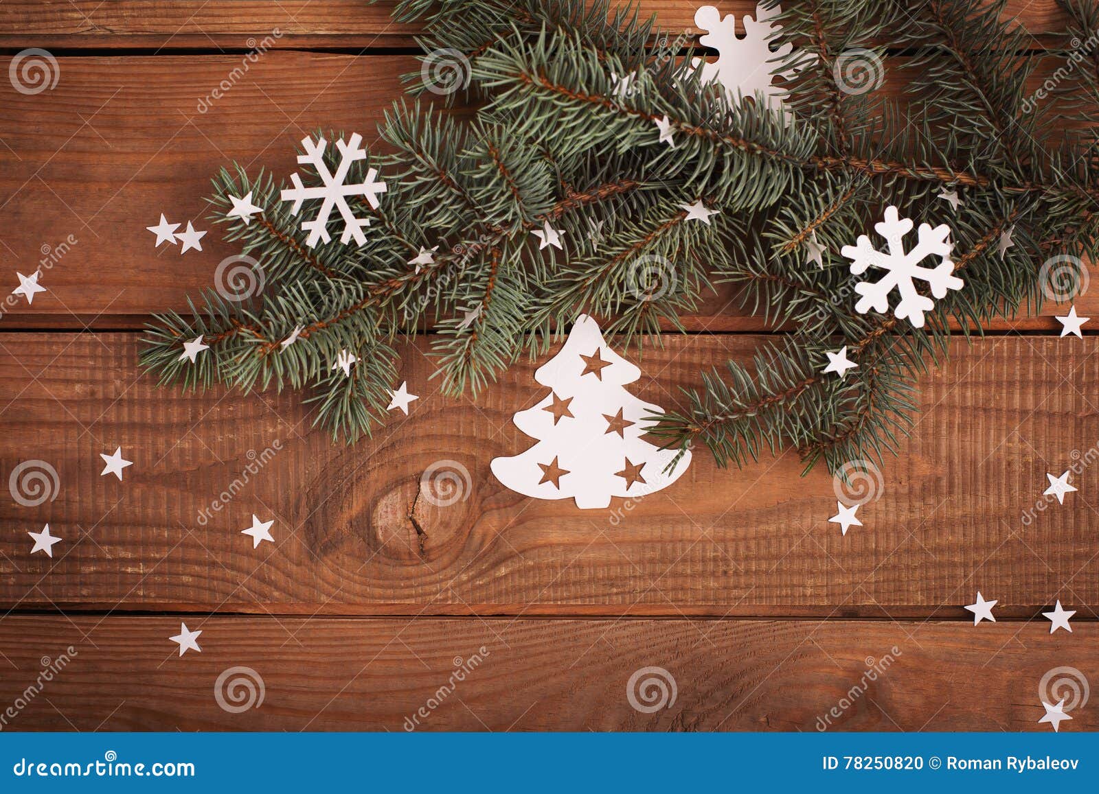 Merry Christmas Cards Decorations in Paper Cutting with Fir Stock Photo ...