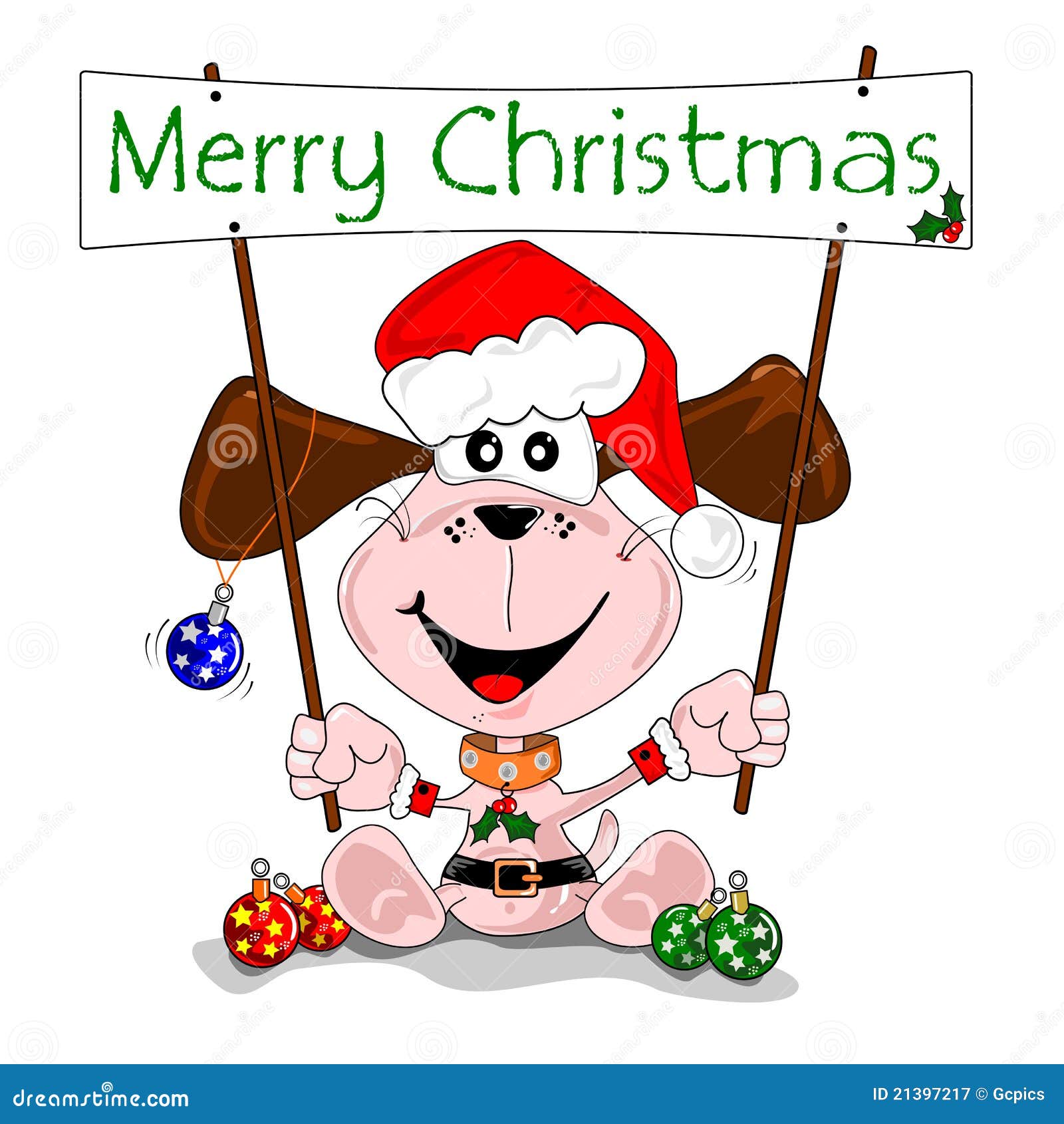 Merry Christmas cartoon stock illustration. Illustration of santa