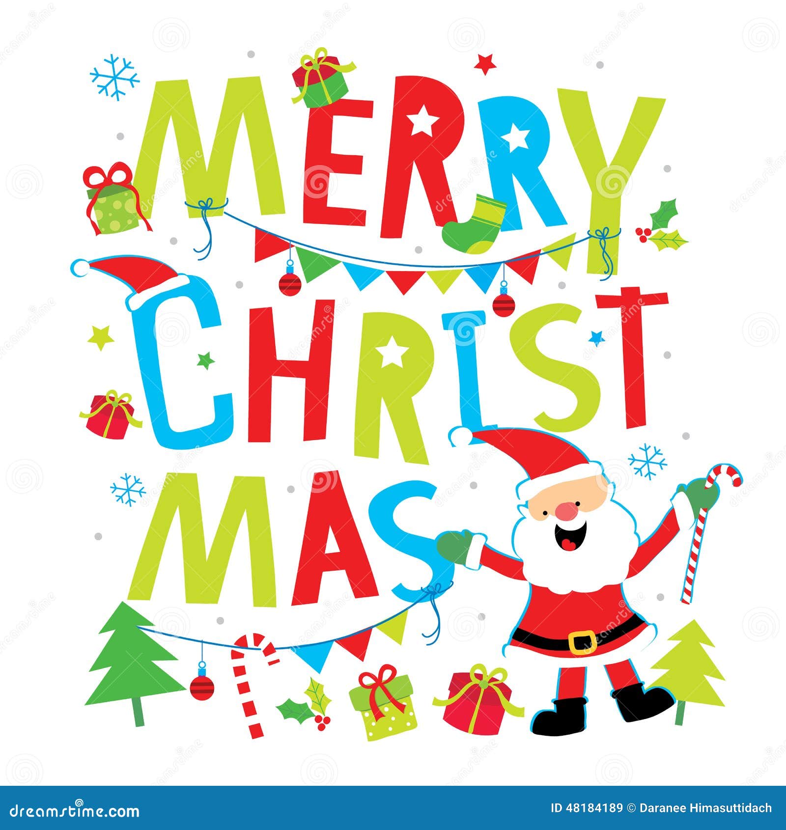 Merry Christmas Cartoon Vector Stock Vector - Image: 48184189