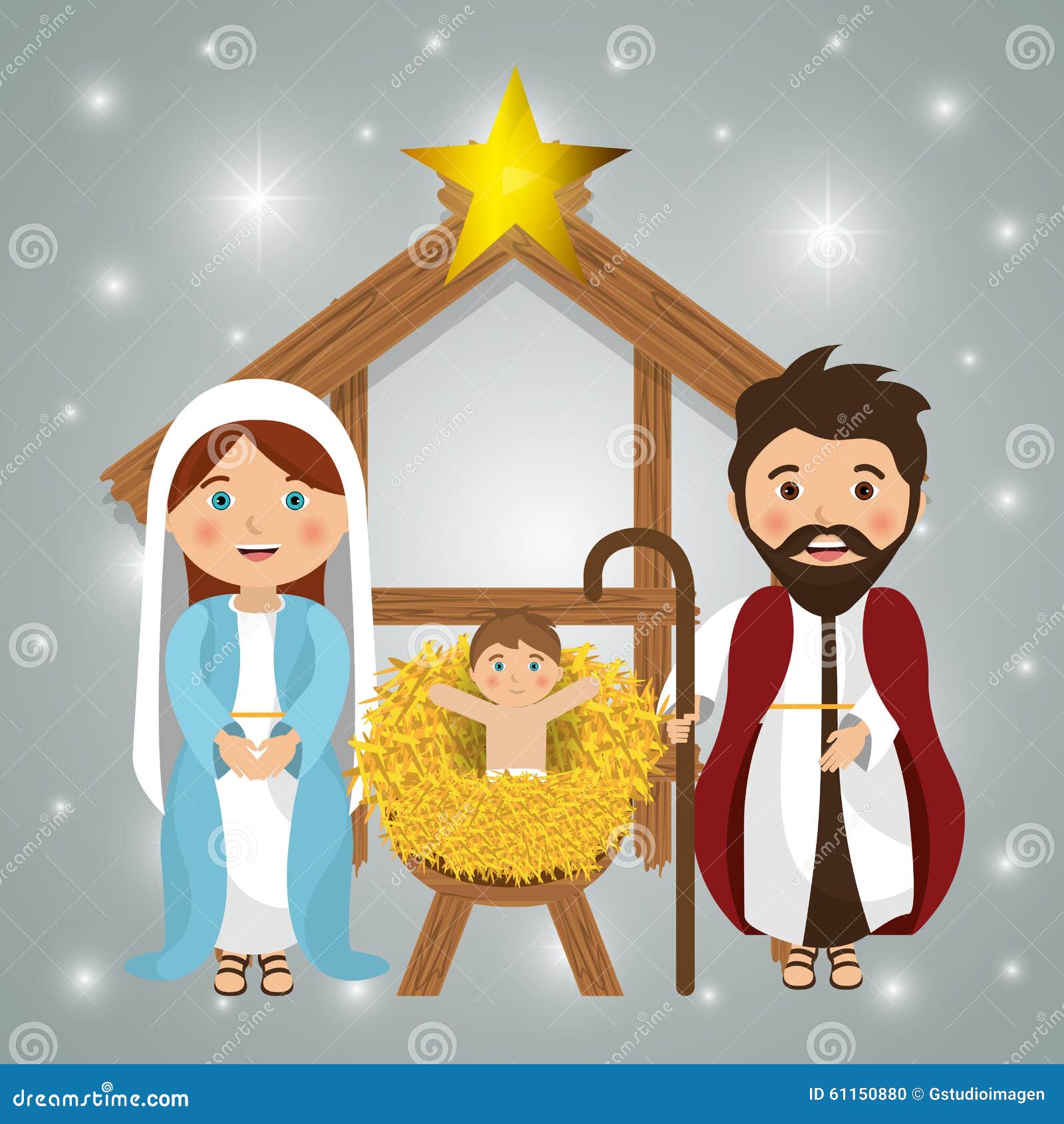 Merry christmas cartoons stock vector. Illustration of nativity - 61150880