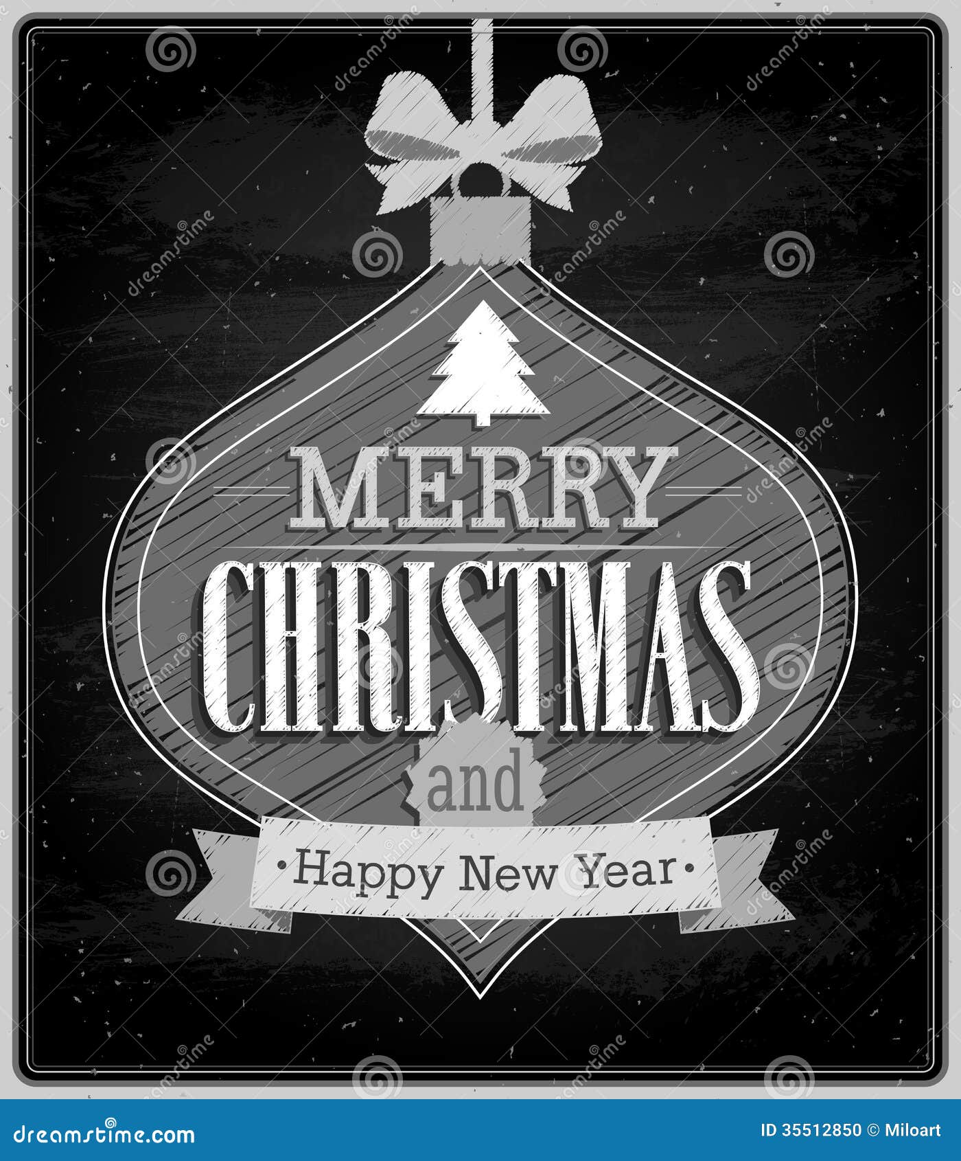 Merry Christmas Chalkboard. Stock Vector Illustration of decoration