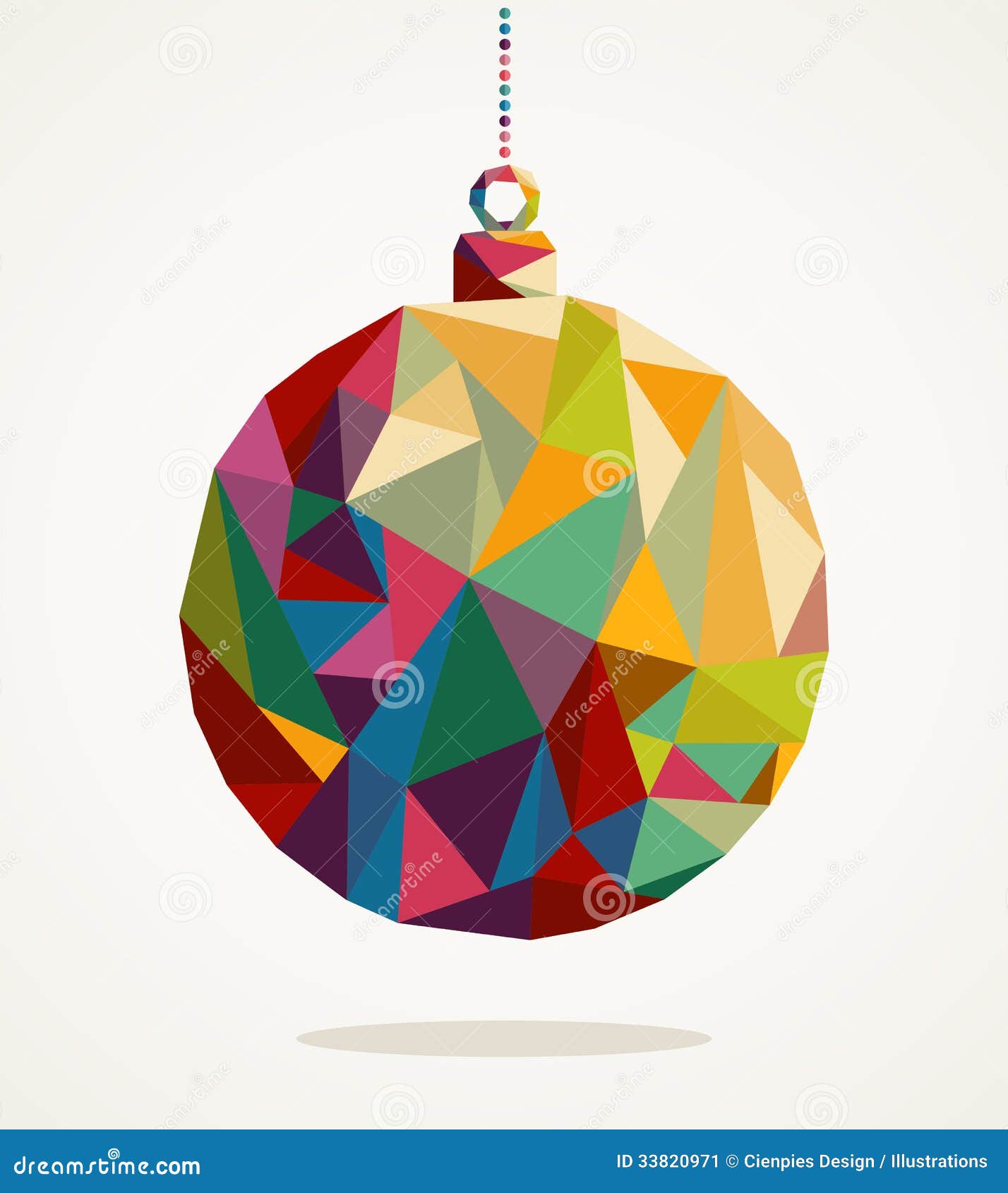 Merry Christmas Circle Bauble With Triangle Composition 