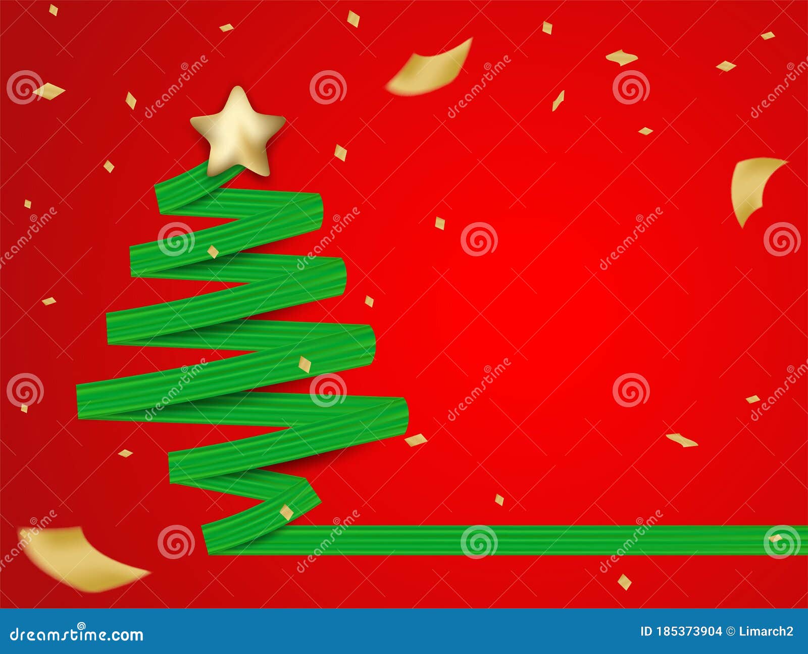 Merry Christmas Design With Green Ribbon Form Christmas Tree And Gold Foil Confetti On Red Background Stock Vector Illustration Of Festive Composition Merry Christmas Design With Green Ribbon Form Christmas Tree And Gold Foil Confetti On Red Background Stock Vector Illustration Of Festive Composition