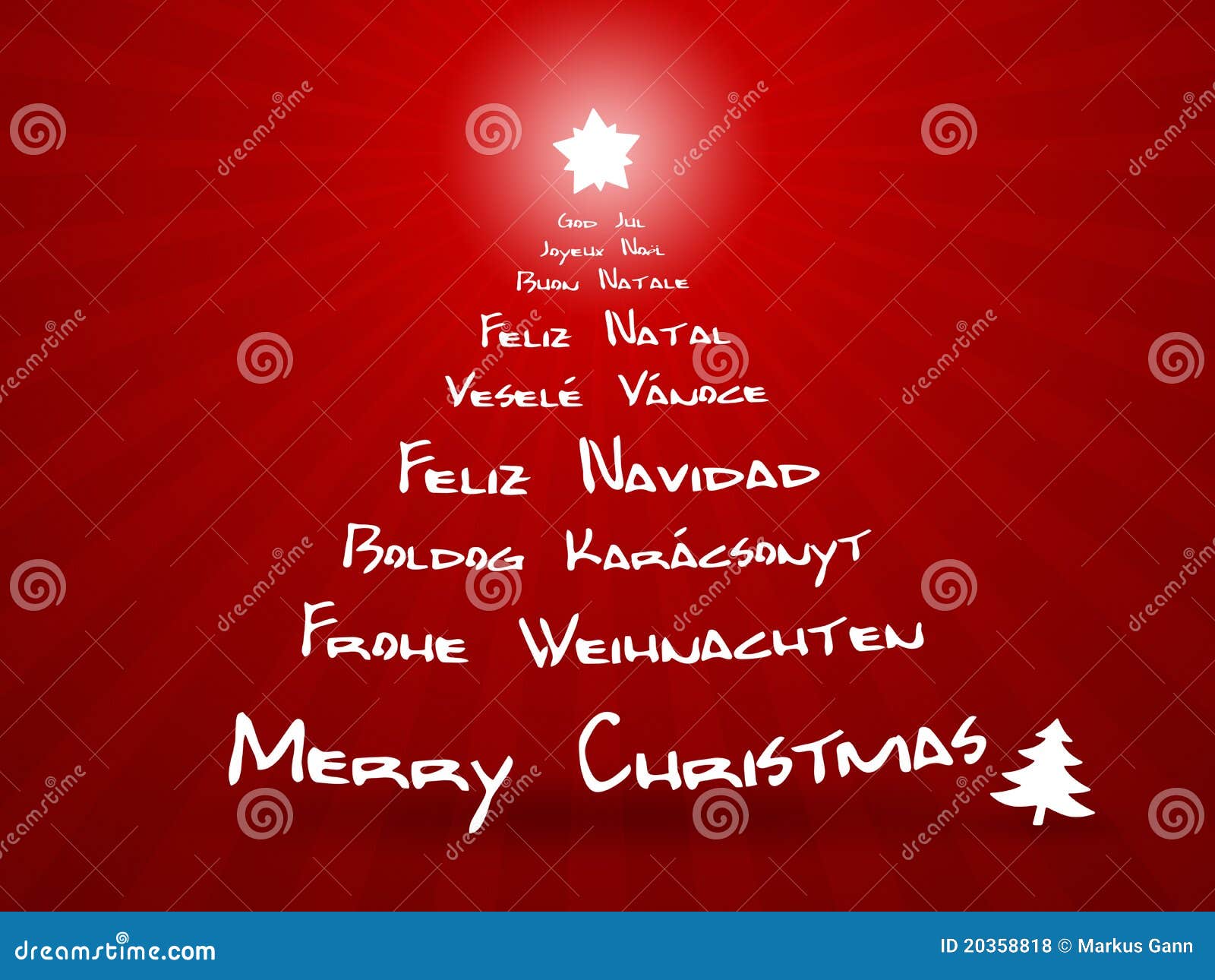 Merry Christmas In Different Languages Stock Illustration 