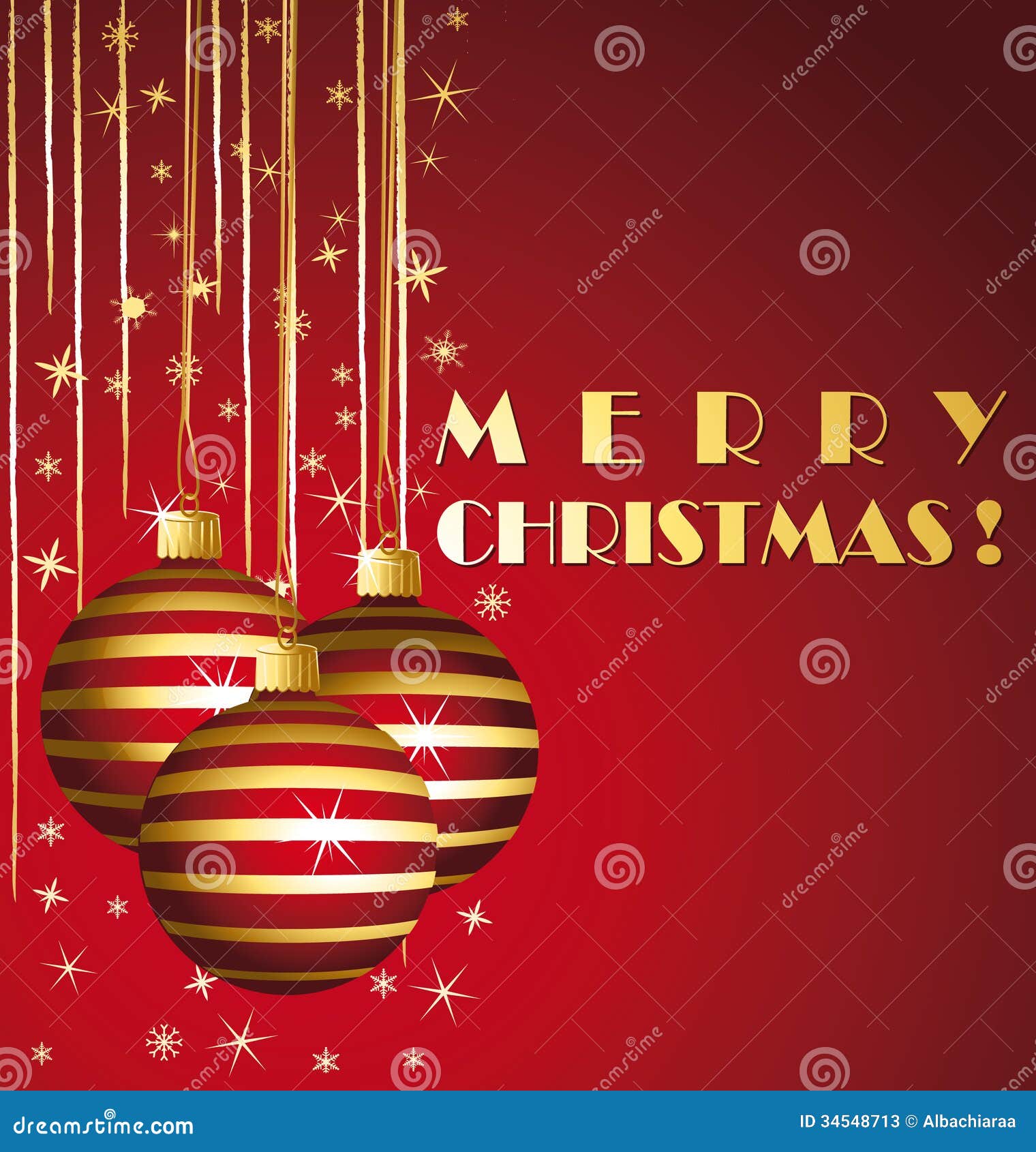 Merry Christmas. Elegant Red and Gold Greeting Car Stock Vector ...