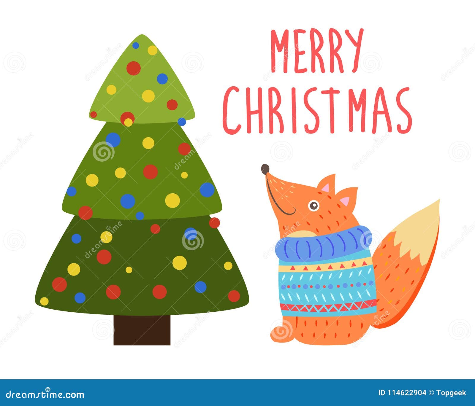 Download Merry Christmas Greetings Cartoon Fox Squirrel Stock Vector Illustration of pattern invitation