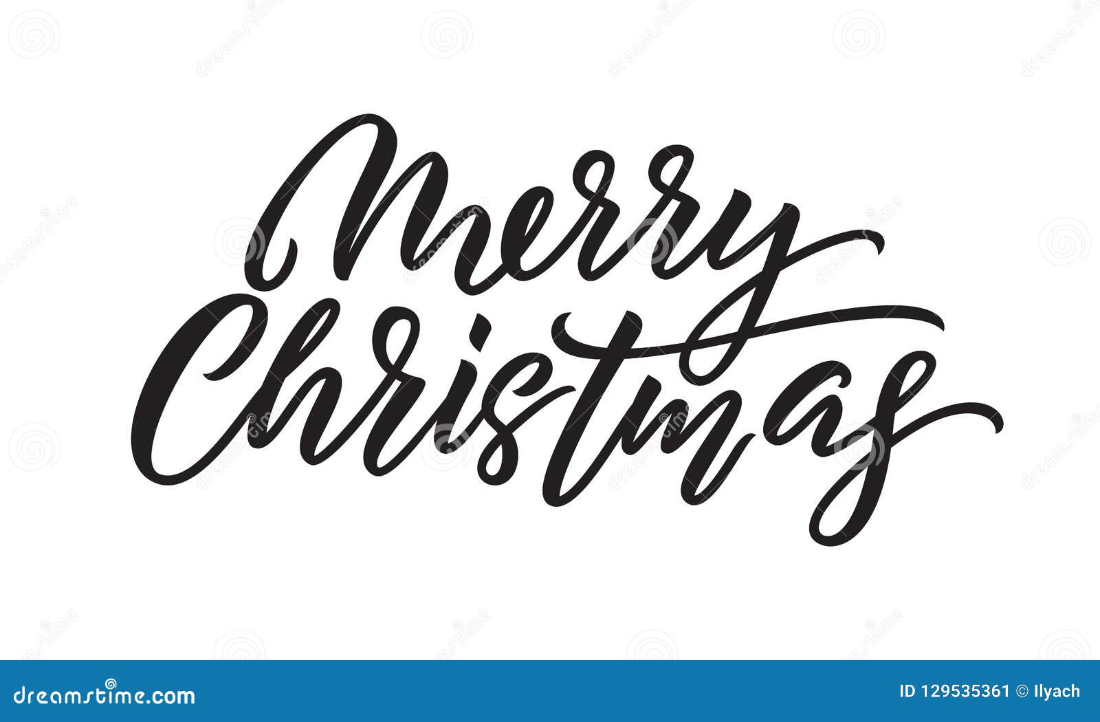 Merry Christmas Hand Drawn Calligraphy, Xmas Holiday Quote Text. Vector ...