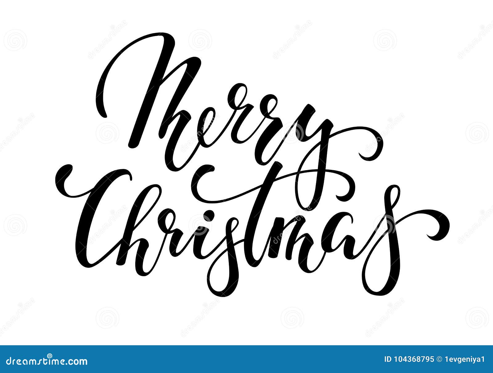 merry christmas. hand drawn creative calligraphy and brush pen lettering.  for holiday greeting cards and invitations of the