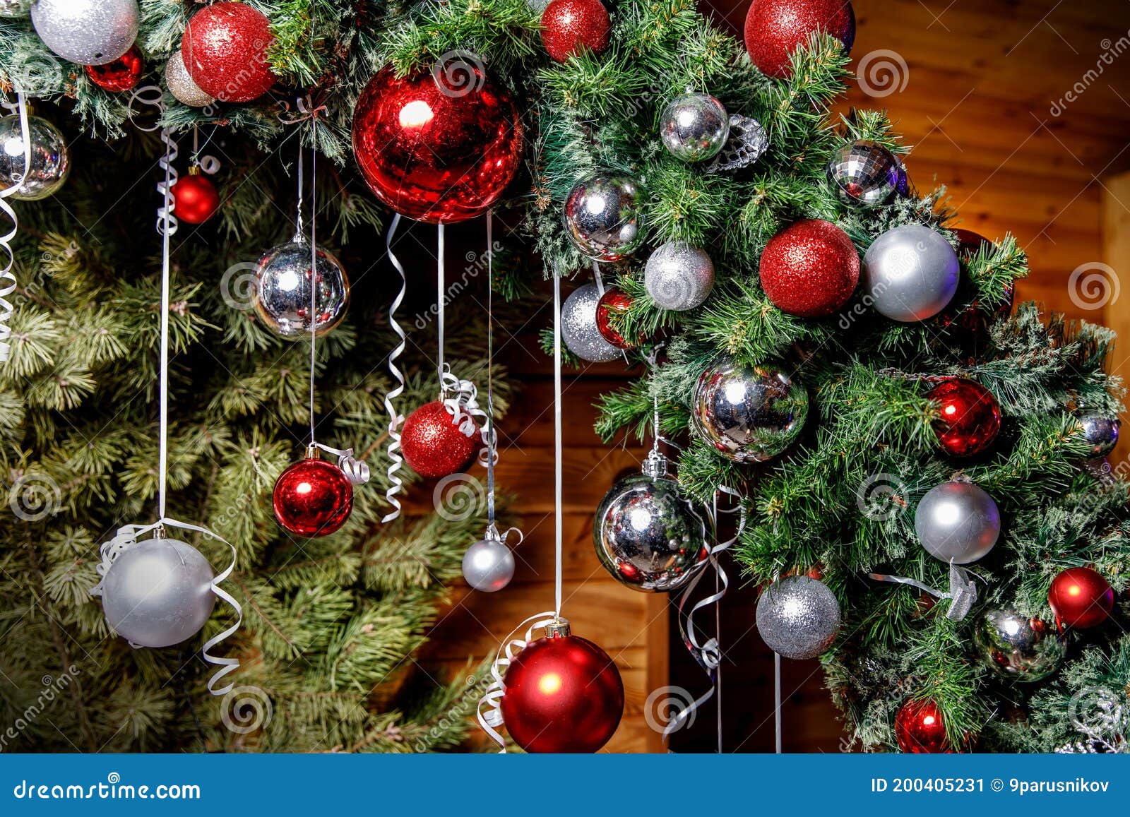 Merry Christmas and Happy Holidays. Christmas Tree Decor Stock Image Image of backdrop, ball