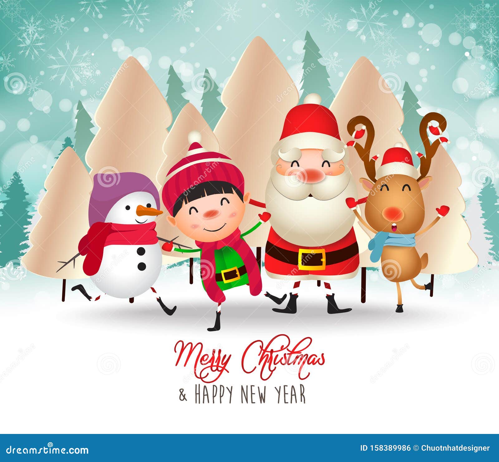 Merry Christmas and Happy New Year. Christmas Cute Animals Character. Happy Christmas Companions Stock Illustration - Illustration of card, snow: 158389986 Merry Christmas And Happy New Year. Christmas Cute Animals Character. Happy Christmas Companions Stock Illustration - Illustration Of Card, Snow: 158389986