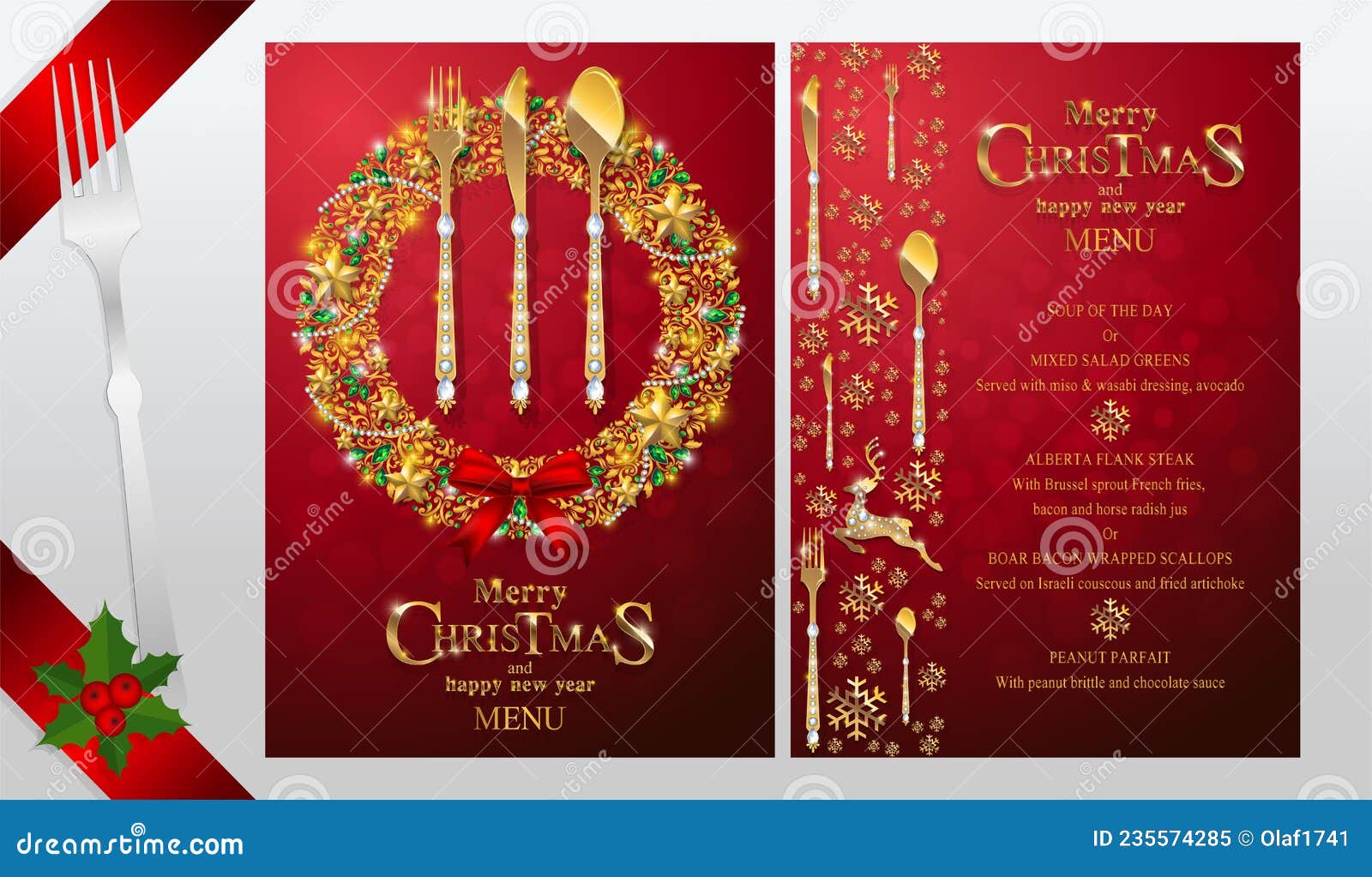 Merry Christmas menu stock vector. Illustration of menu - 235574285