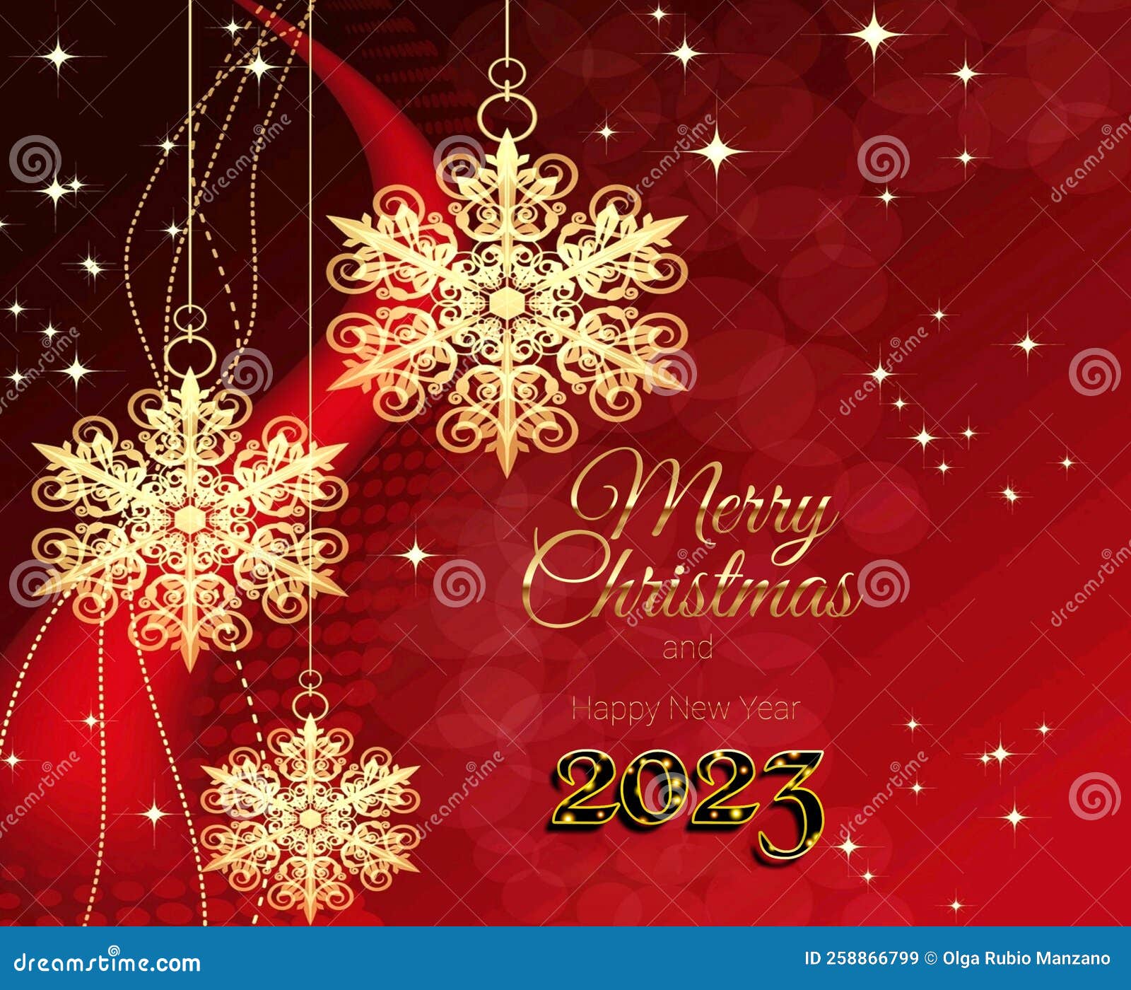 Merry Christmas and Happy New Year 2023 Greeting Card Stock Image