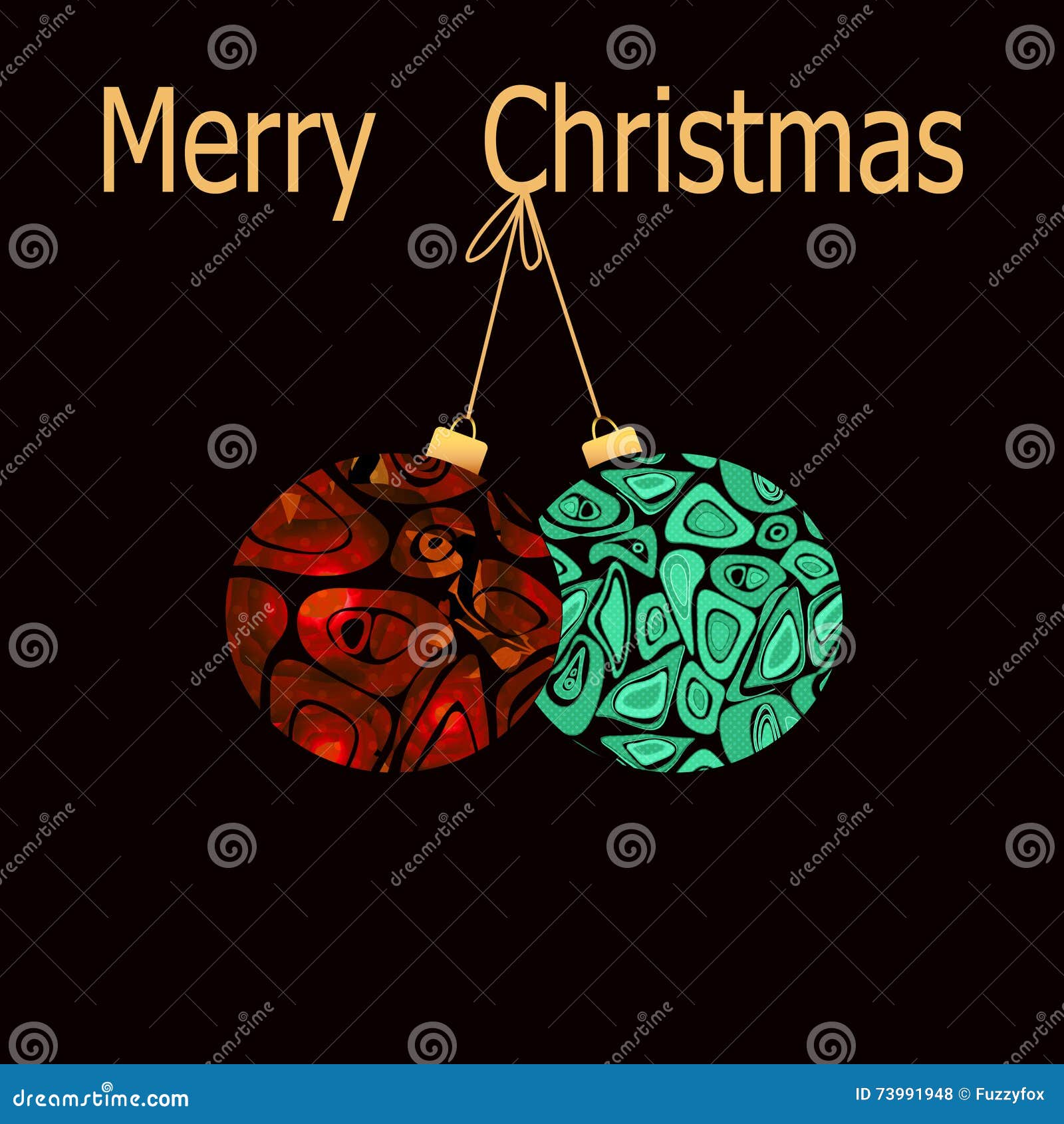 Merry Christmas and happy new year greeting card with decoration