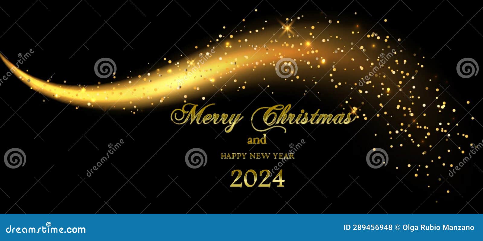 Merry Christmas and Happy New Year 2024 Greeting Card Stock