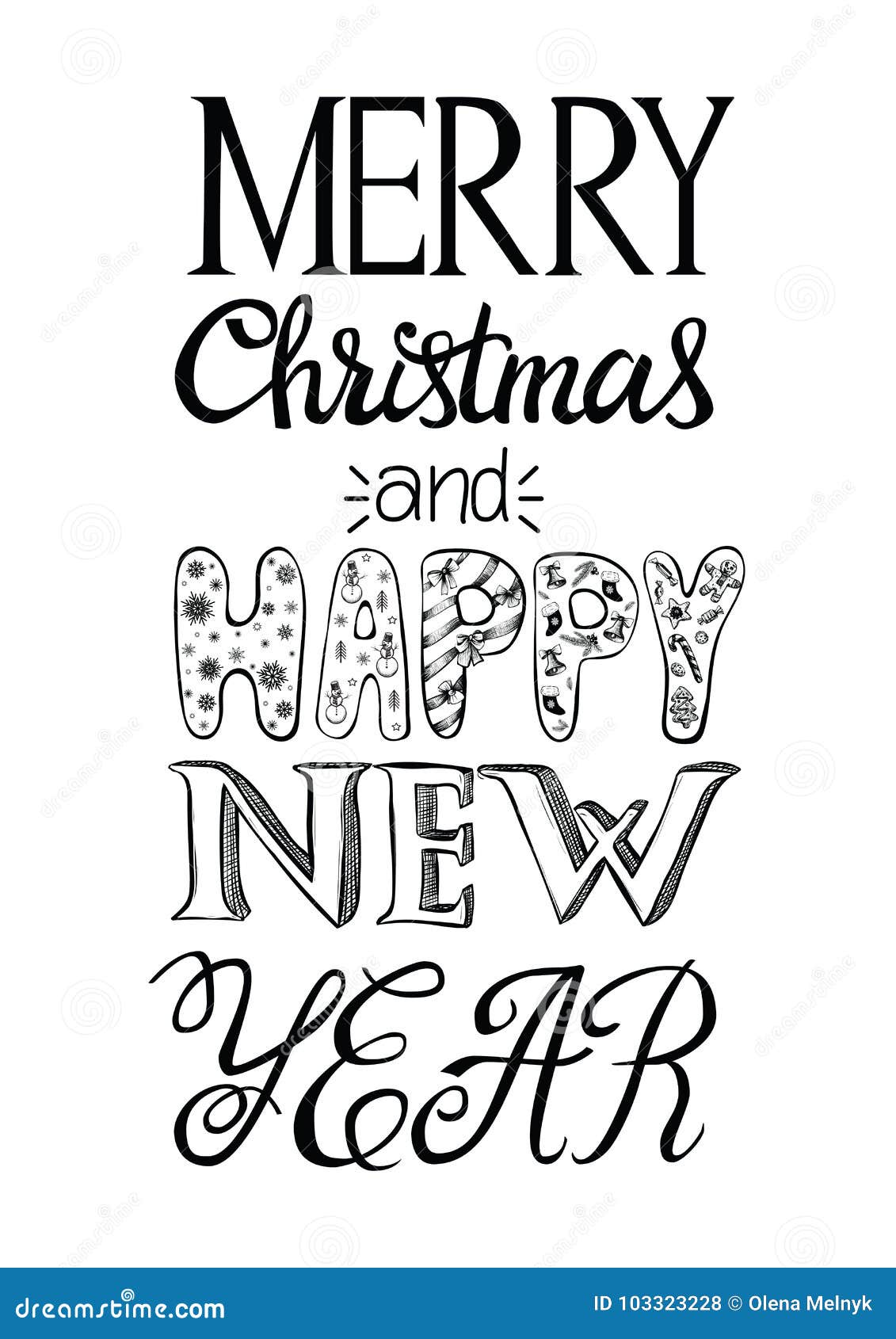 Download Merry Christmas And Happy New Year Greeting Card Vector Illustration Stock Vector