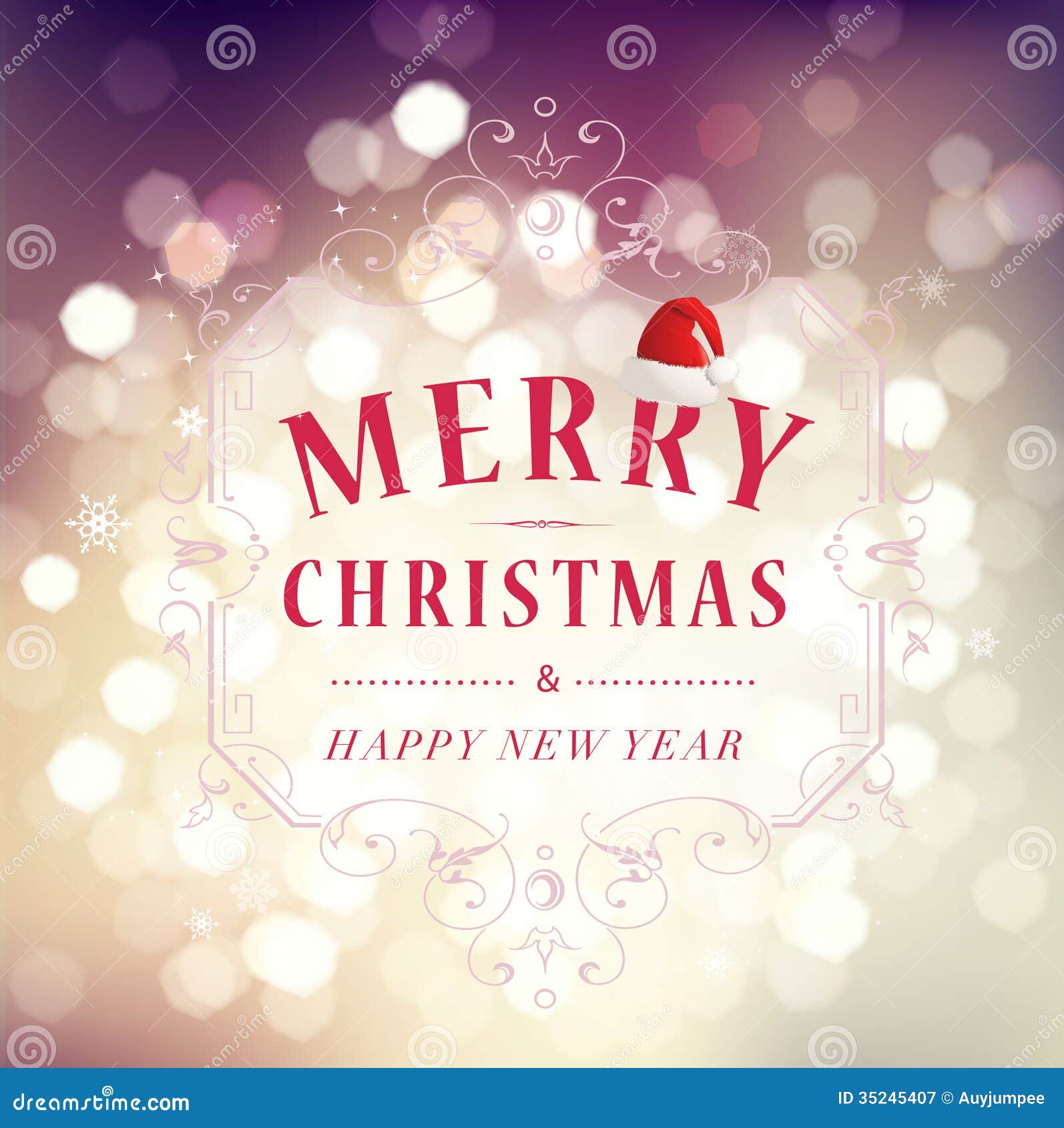 Merry Christmas And Happy New Year Greeting Royalty Free 