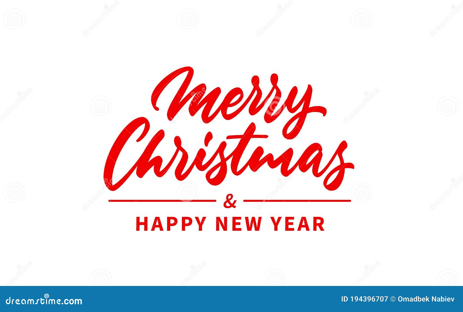 merry christmas and happy new year handwritten text