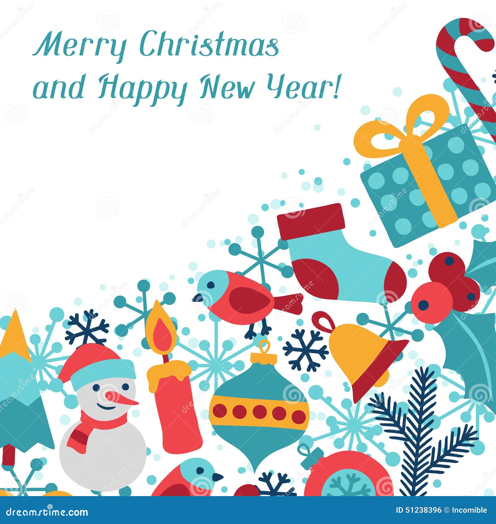 Happy Merry Christmas Sock Card Stock Illustration 