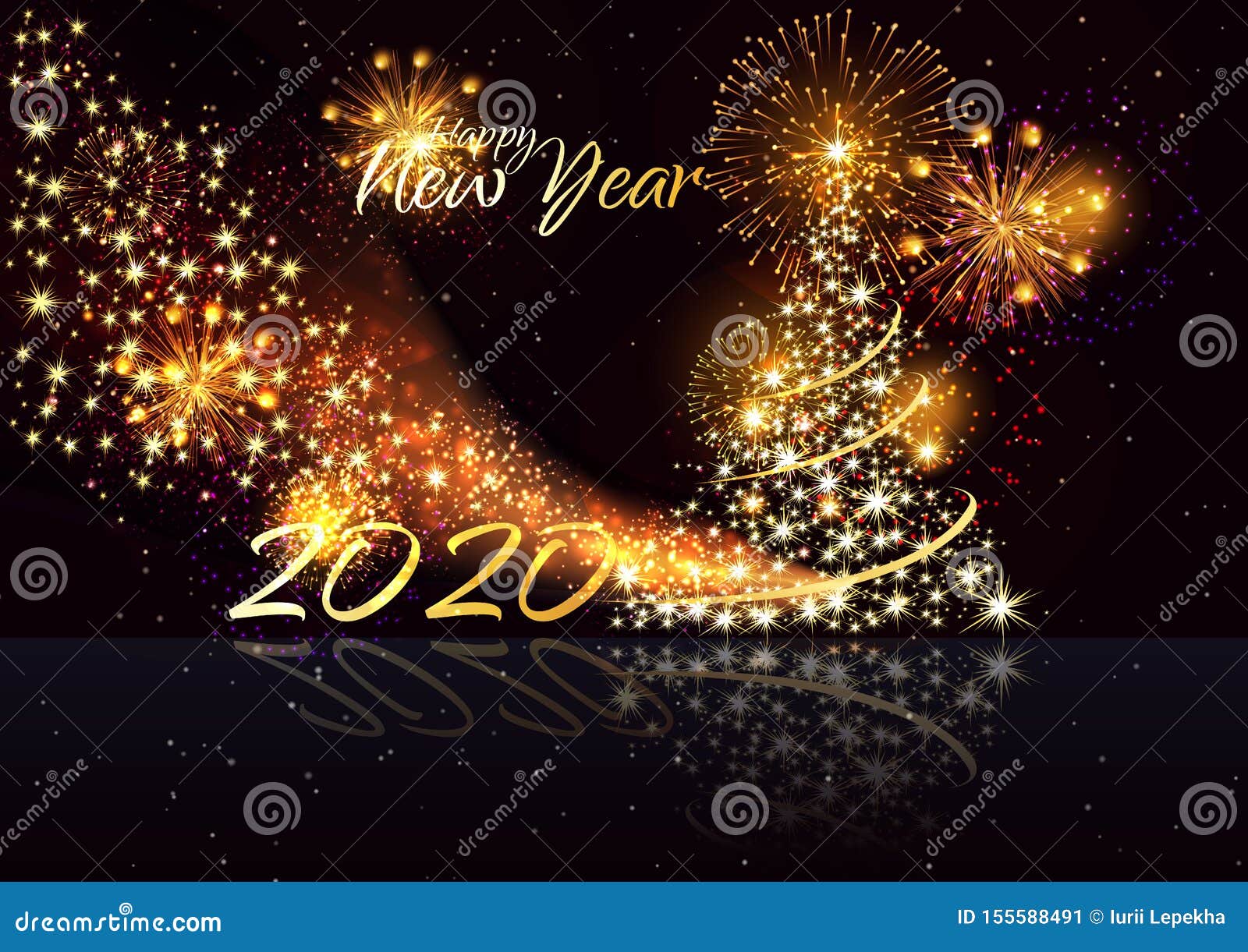 Merry Christmas And Happy New Year. Happy New Year 2020 - Marry Christmas Background With Gold ...