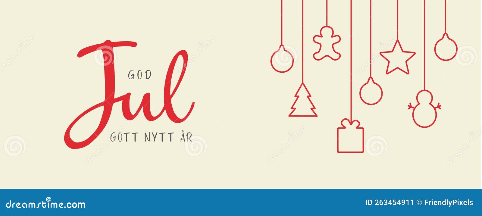 Merry Christmas and Happy New Year in Swedish. Vector Illustration Stock Vector Illustration