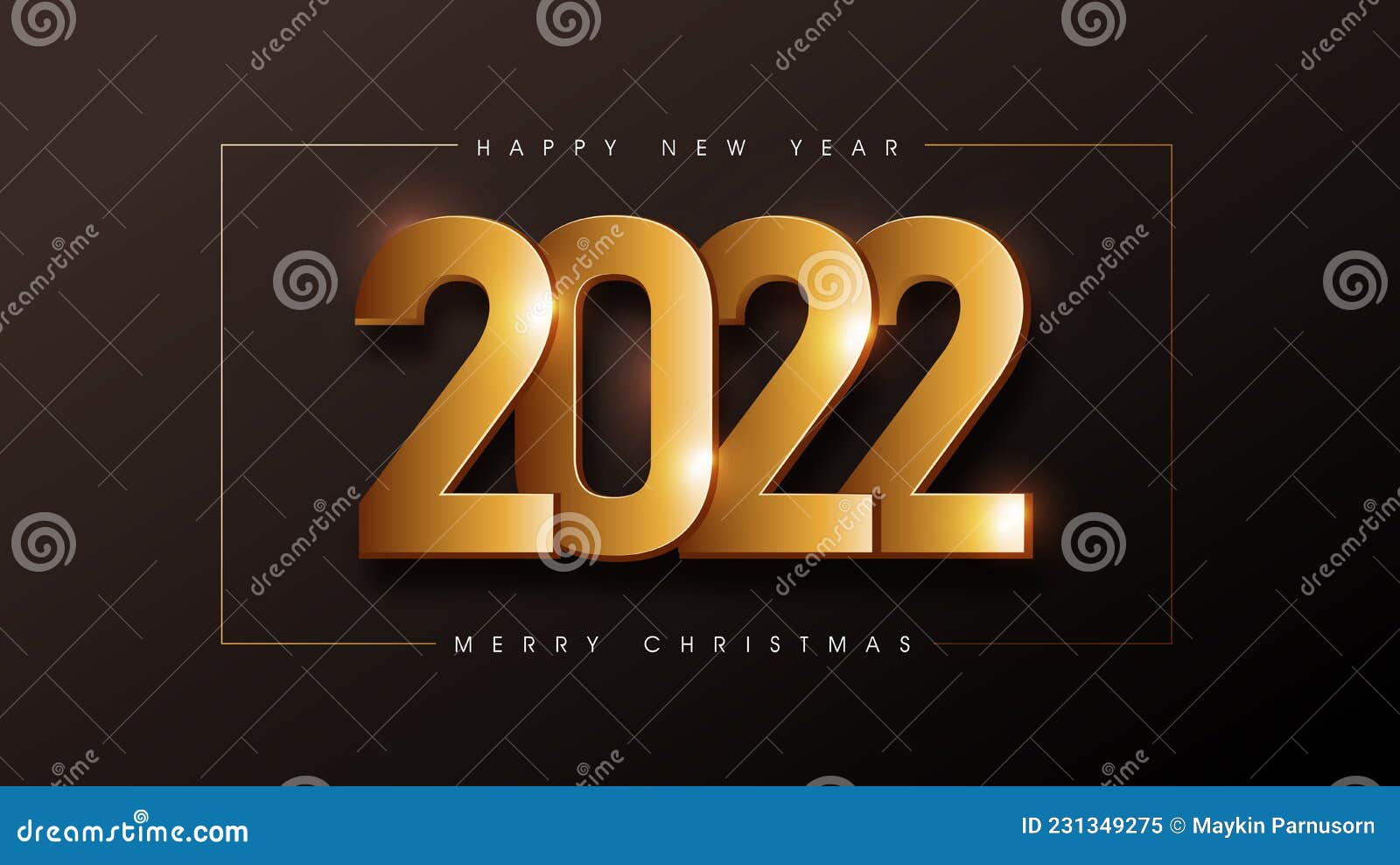 Merry Christmas And Happy New Year 2022 Lettering Design