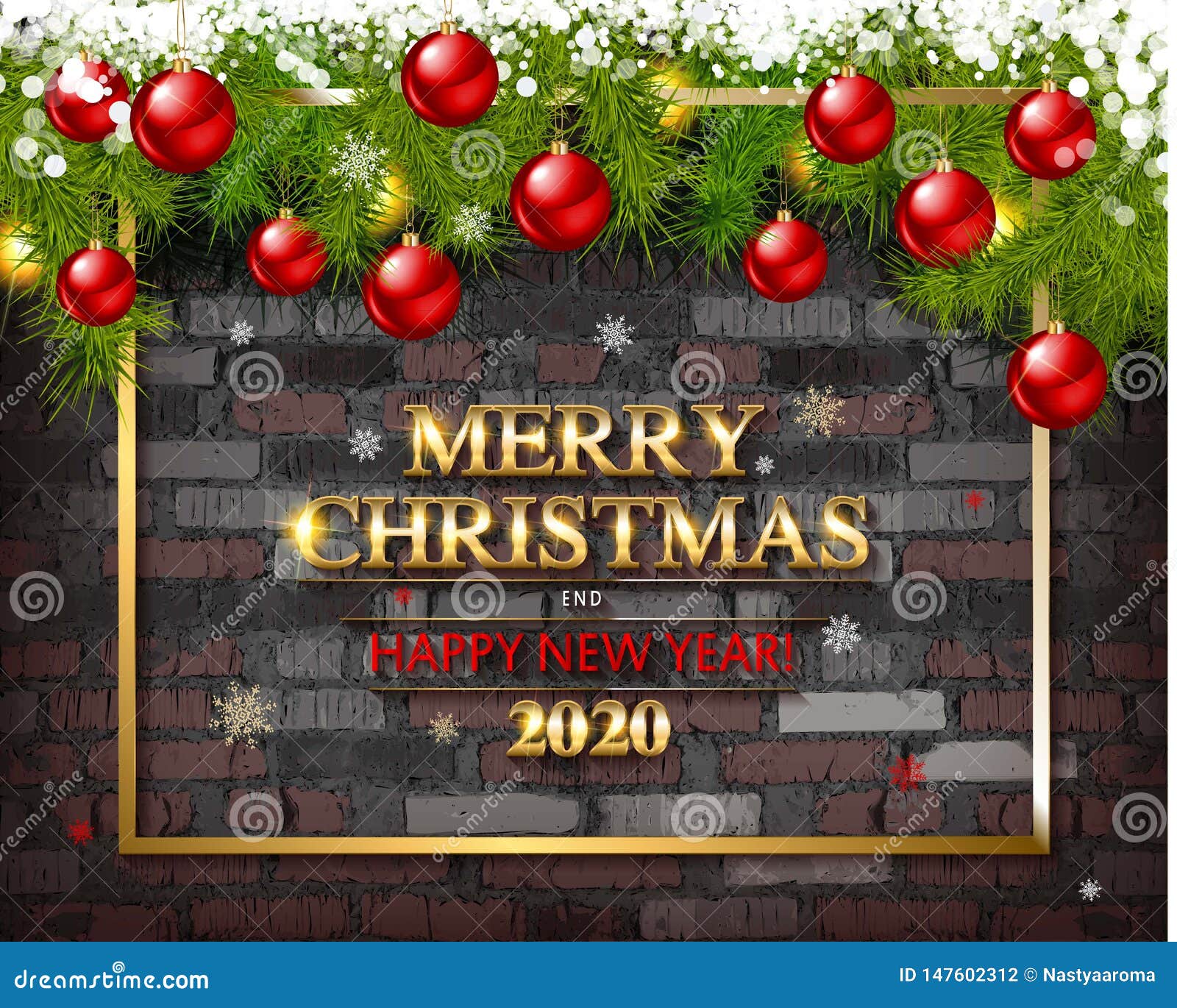 Merry Christmas And Happy New Year 2020 Stock Illustration - Illustration of happy, hanging ...