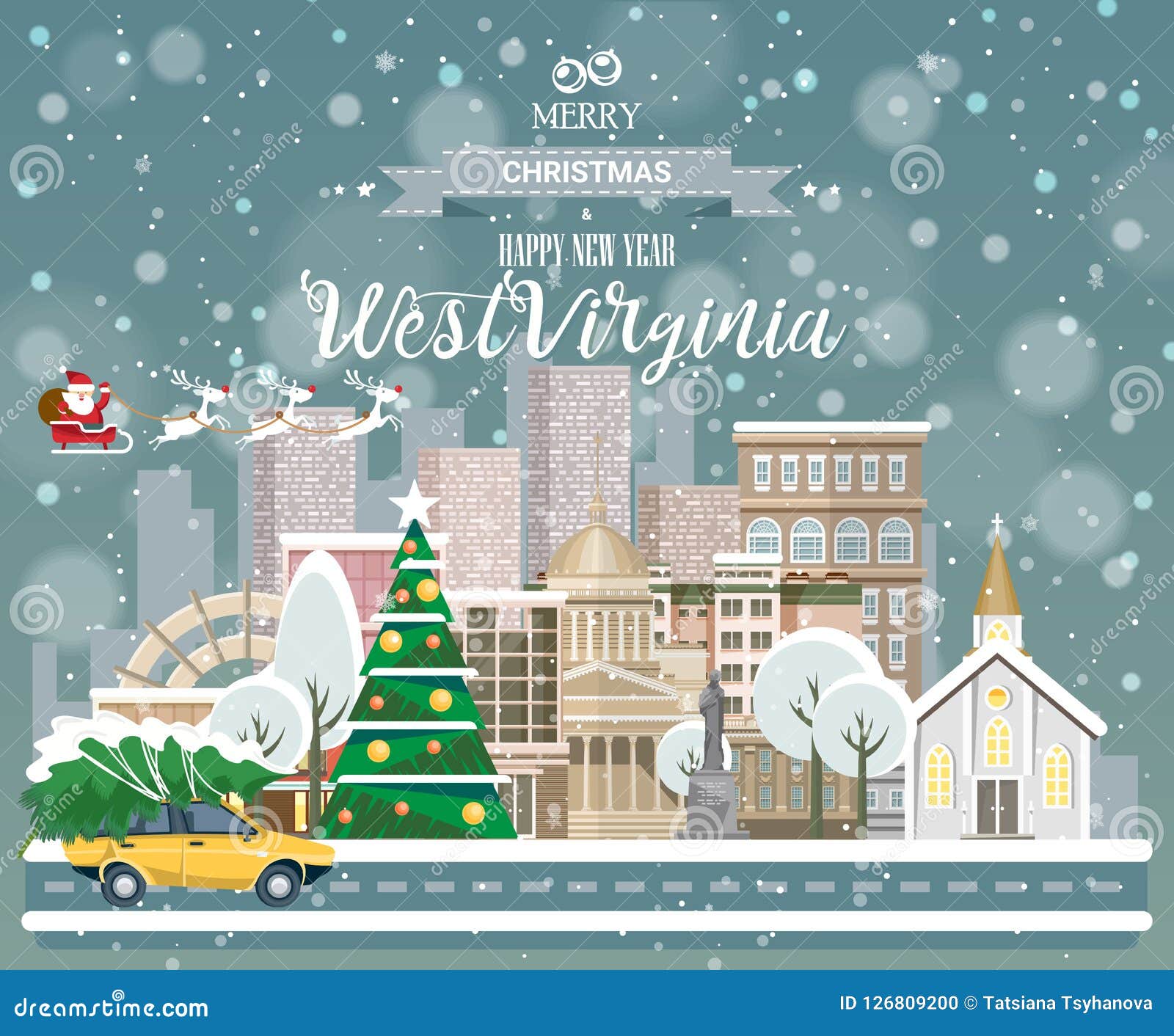 From House to House Happy Christmas Xmas Greetings Card