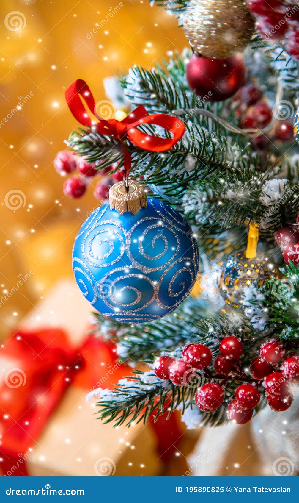 Merry Christmas Holidays Greeting Card Background. Selective Focus ...