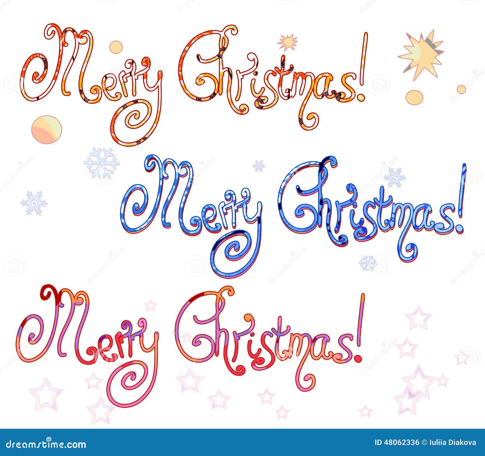 Merry Christmas Inscriptions Stock Illustration Illustration of