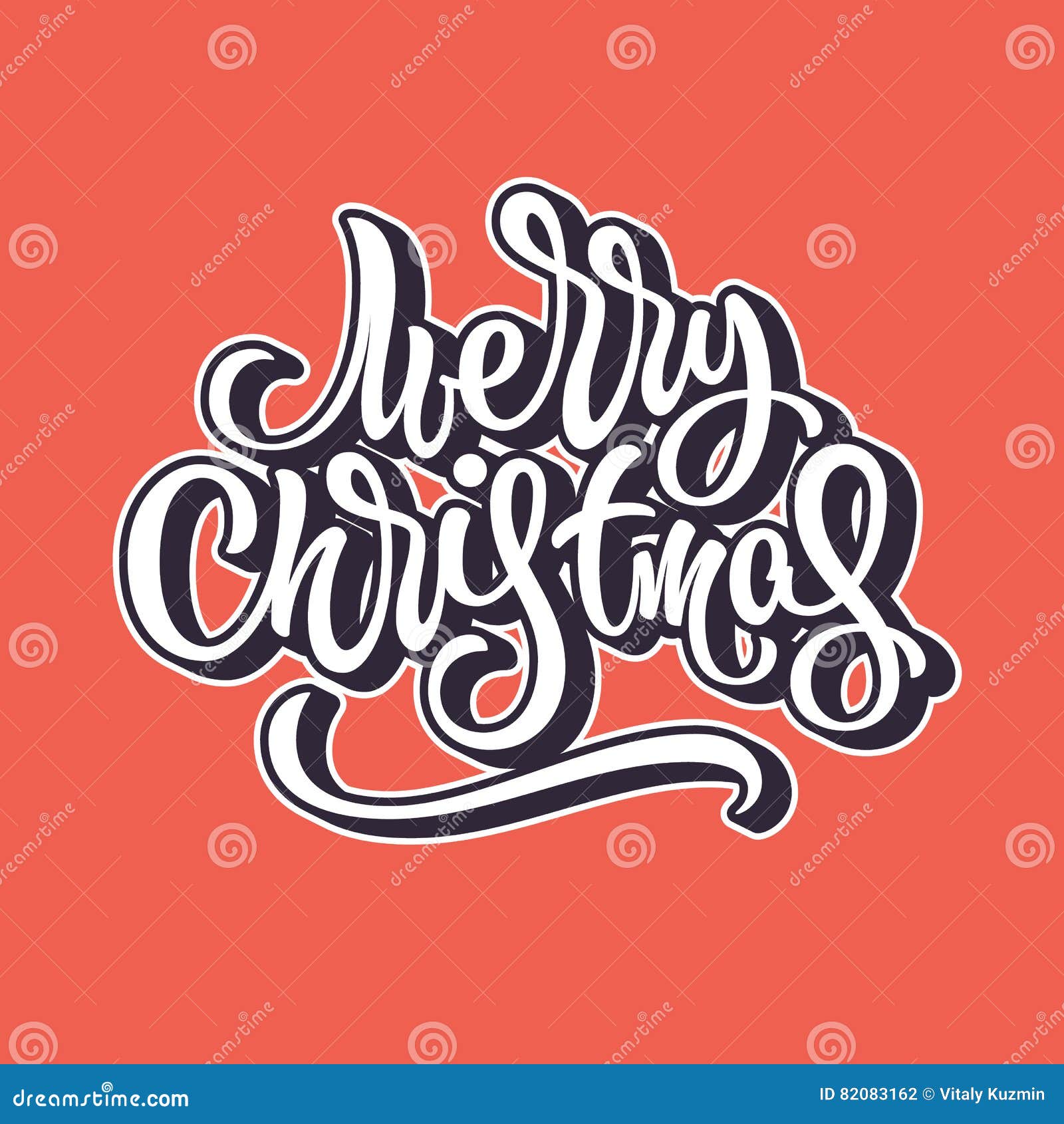 merry christmas lettering badge