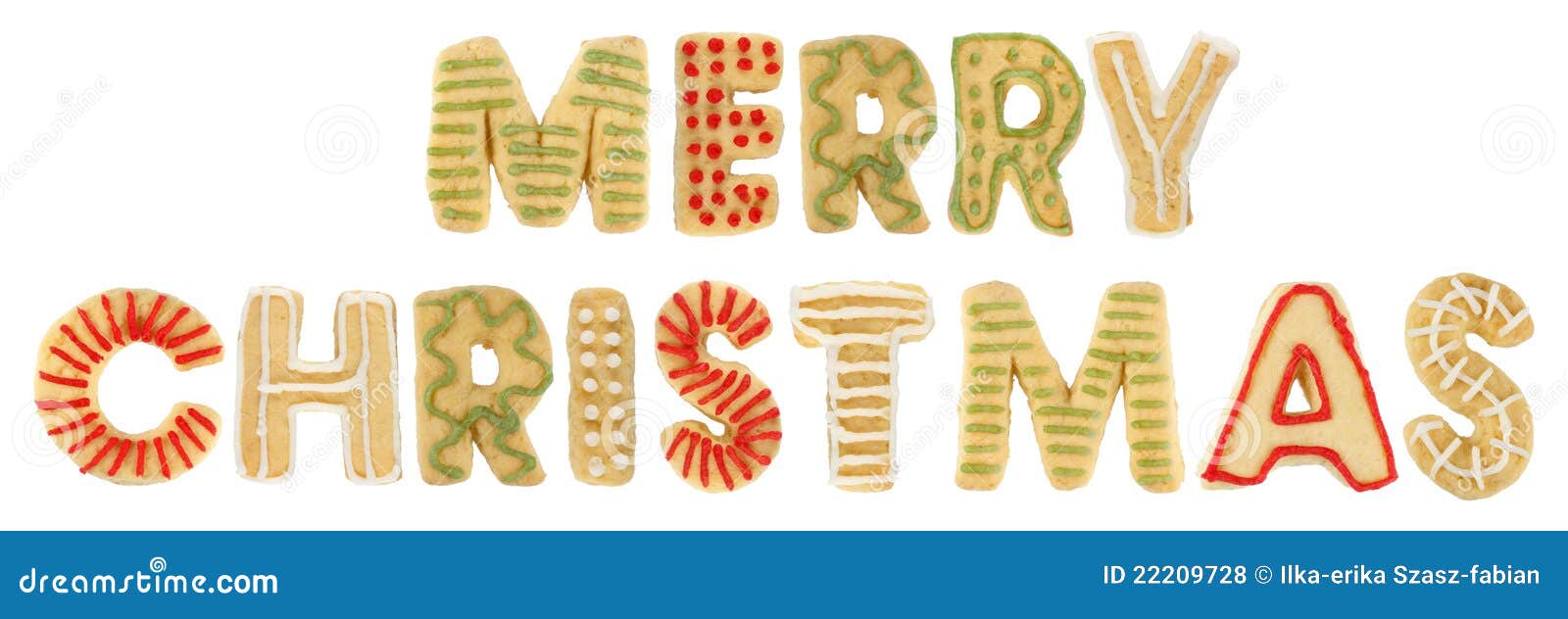 Merry Christmas Made of Cookies Stock Photo - Image of symbol, group ...