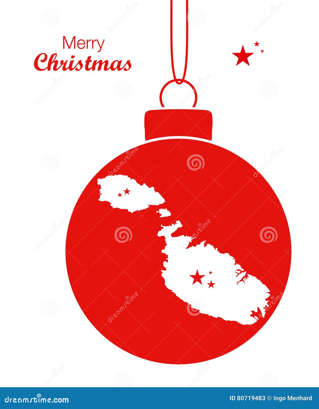 Merry Christmas Map Malta stock illustration. Illustration of flats