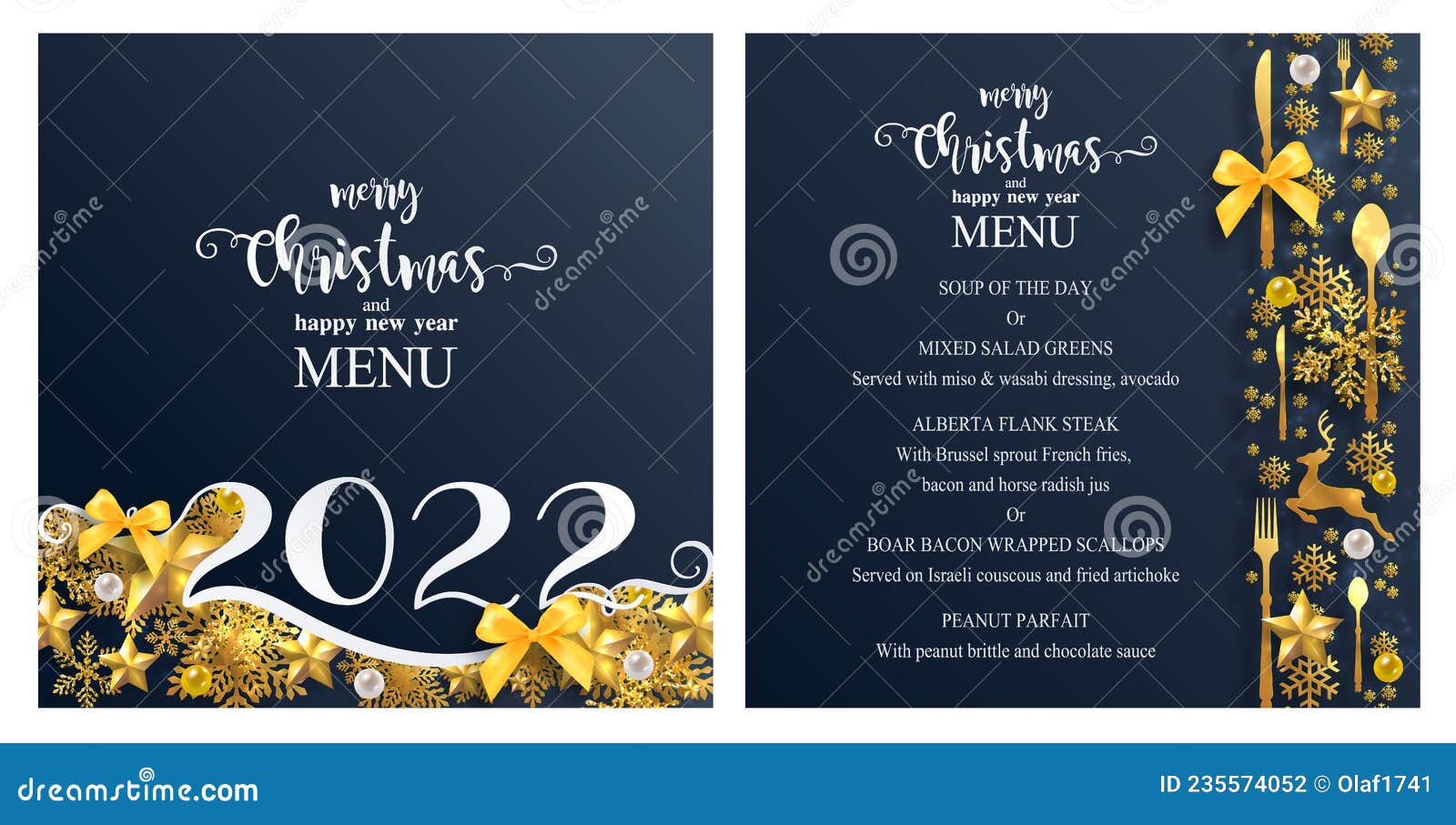 Merry Christmas menu stock vector. Illustration of happy - 235574052