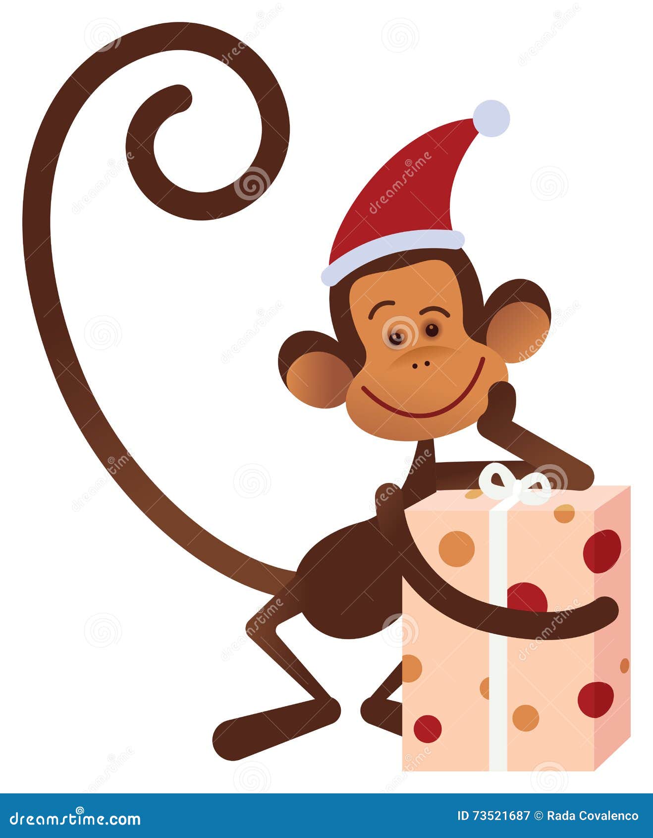 Merry Christmas monkey stock vector. Illustration of holiday 73521687