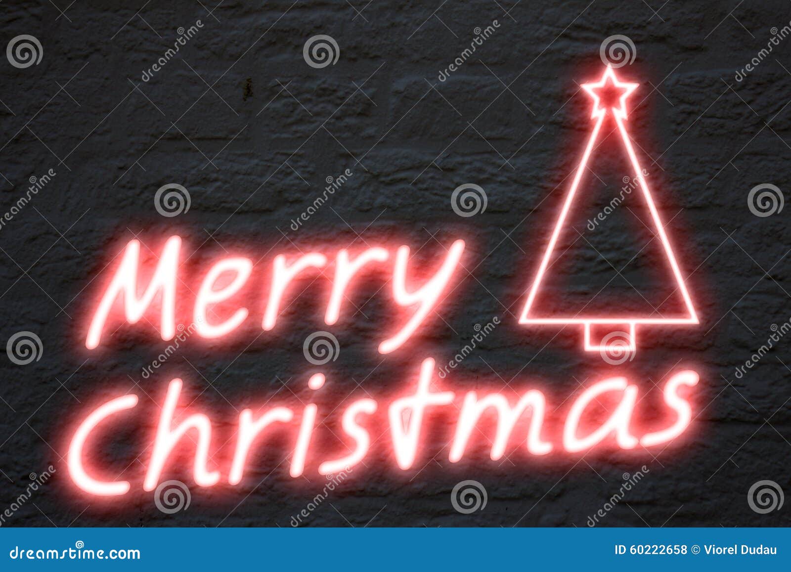 Merry Christmas Neon Lights Stock Illustration - Illustration of merry