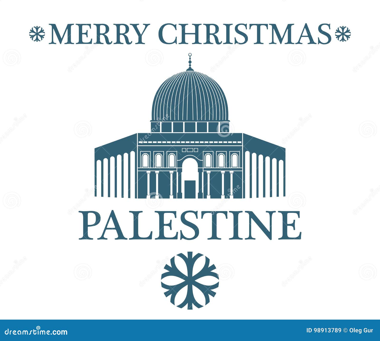 Merry Christmas Palestine stock vector. Illustration of israel 98913789