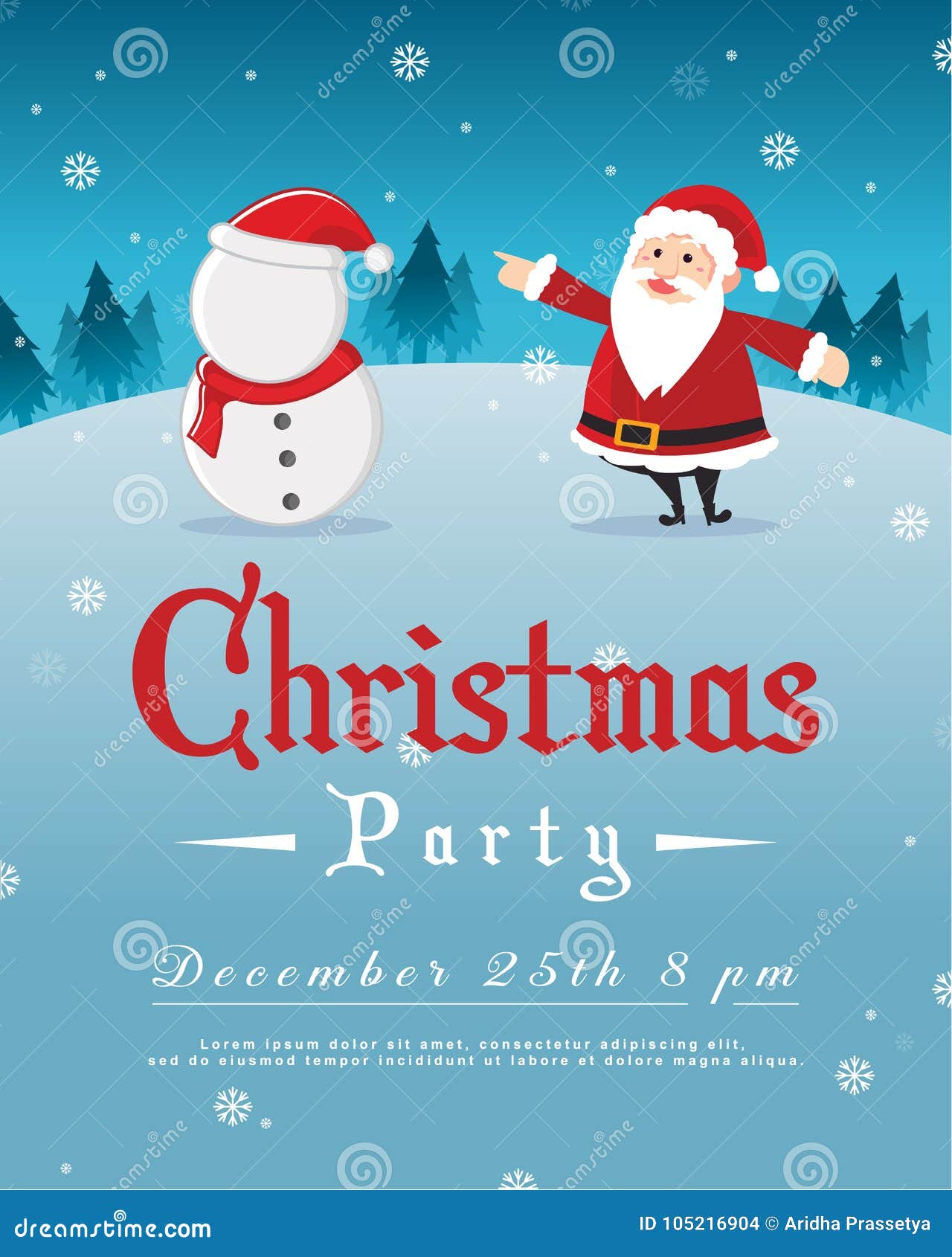 Merry Christmas Party Style Poster Stock Vector - Illustration of ...