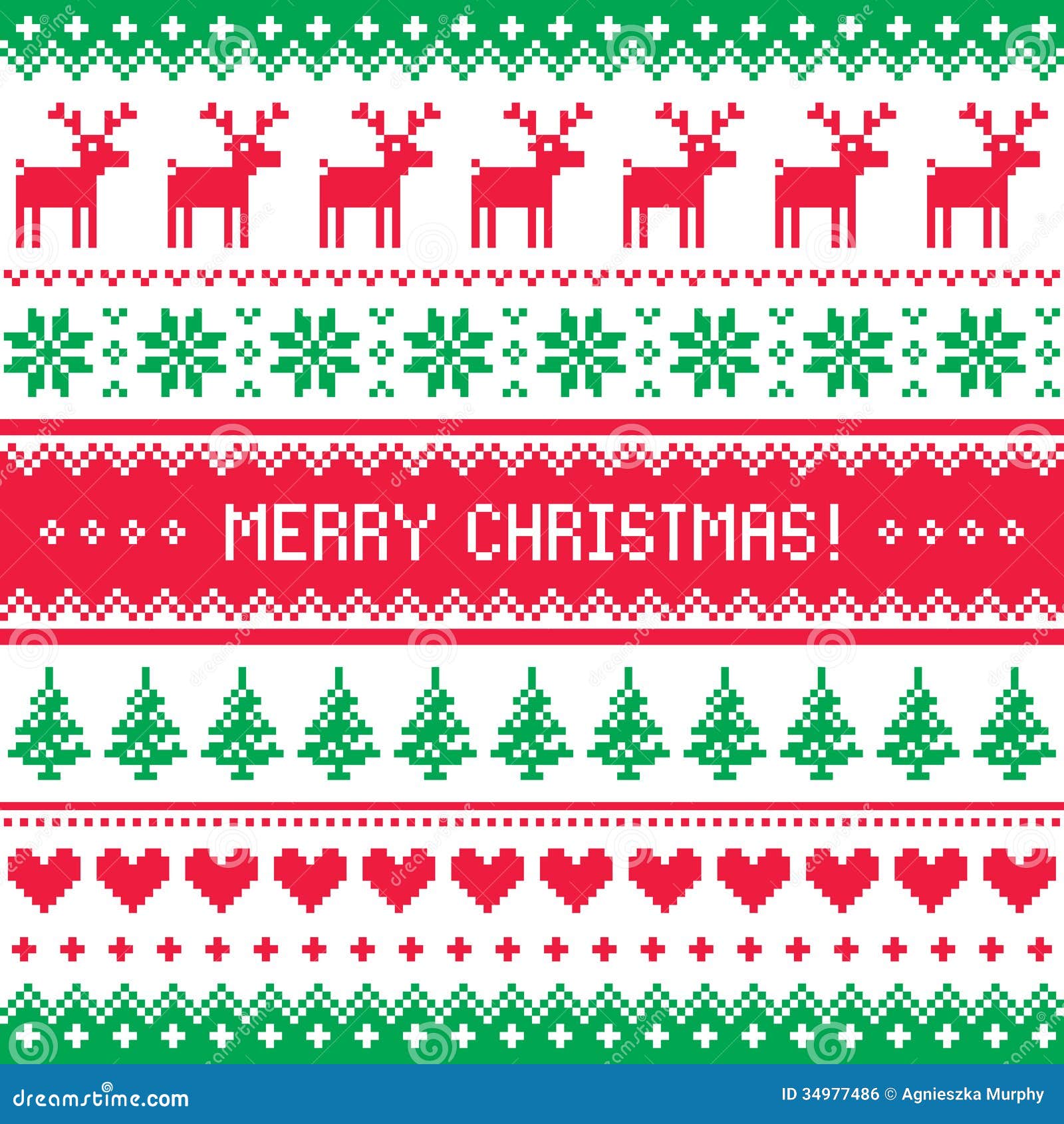 Download Merry Christmas Pattern With Deer - Scandynavian Sweater ...