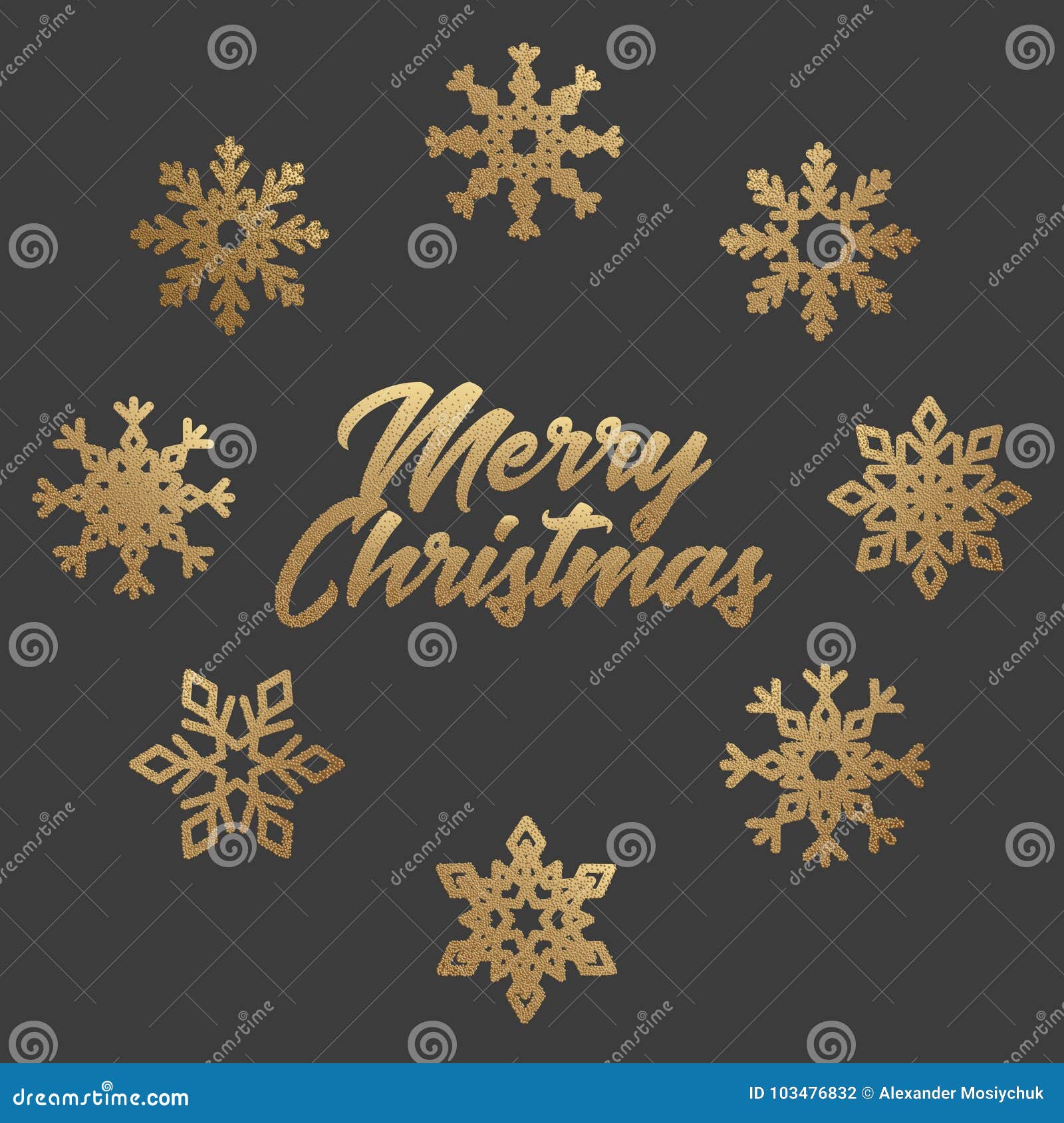 merry christmas poster with snowflakes