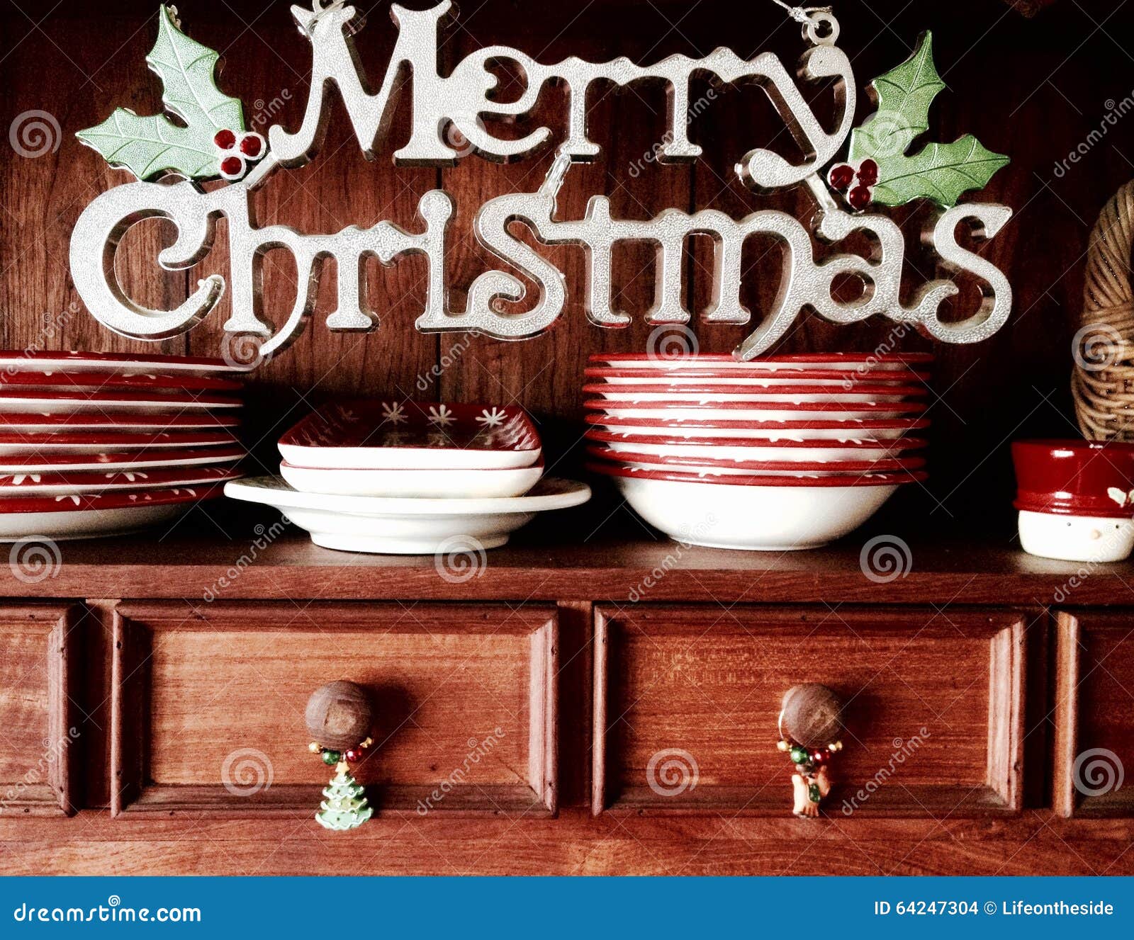 merry christmas retro sideboard dresser background