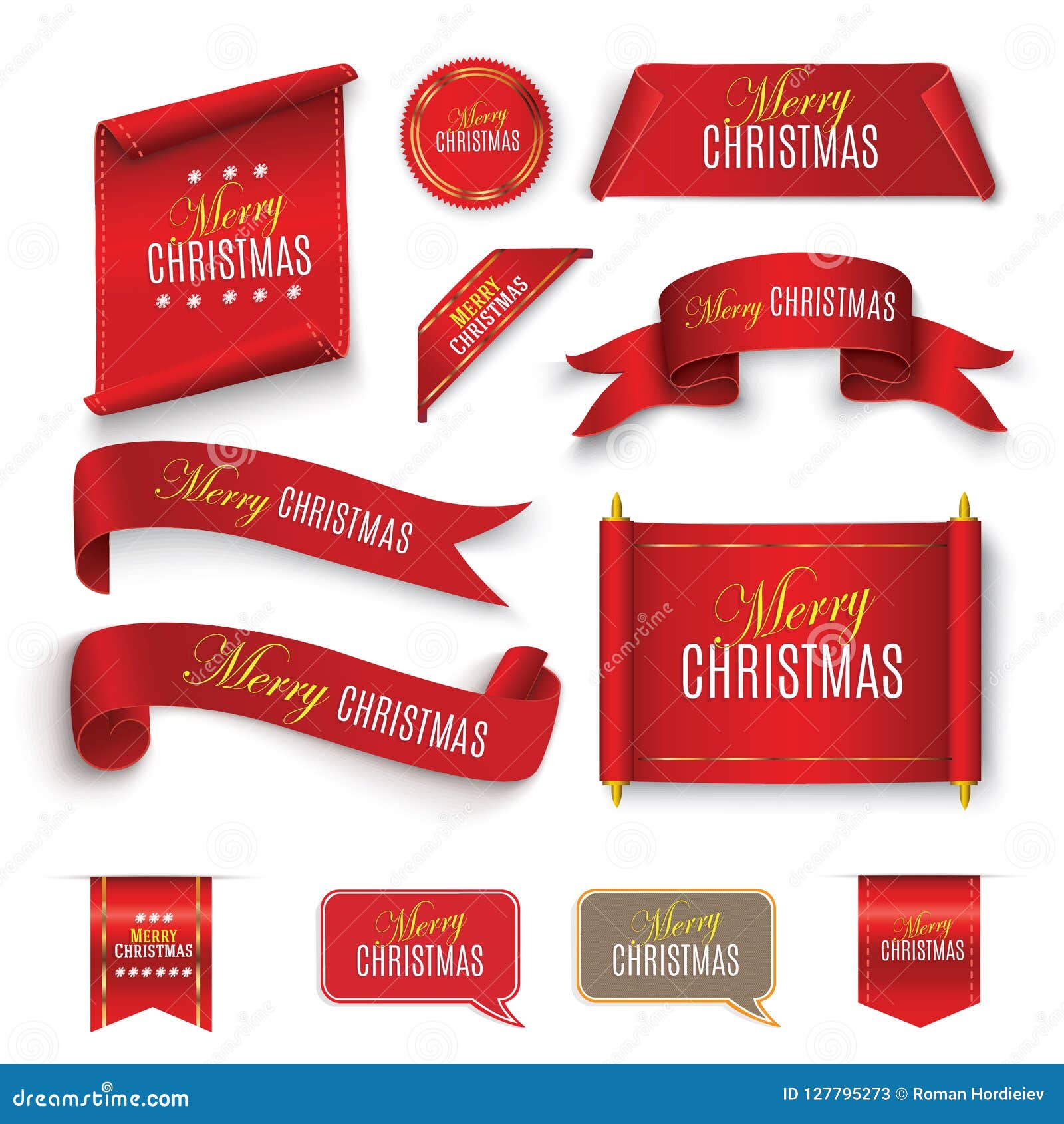 Merry Christmas Scroll stock vector. Illustration of object - 127795273
