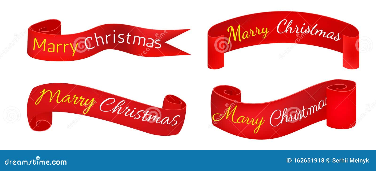 Merry Christmas Scroll red stock vector. Illustration of fabric - 162651918