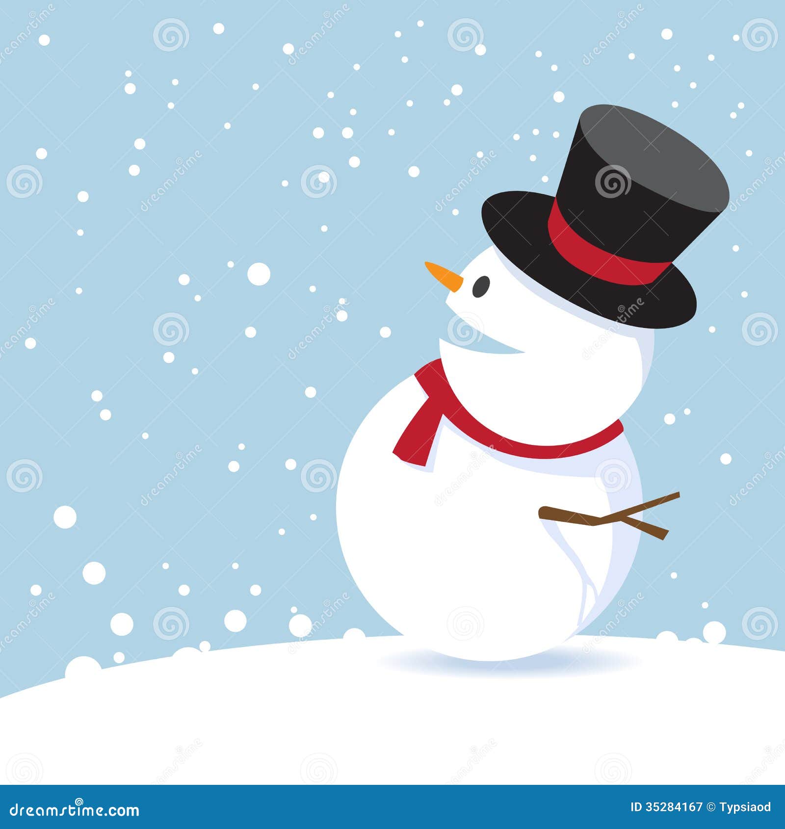 Merry Christmas With Snowman. Stock Vector - Image: 35284167