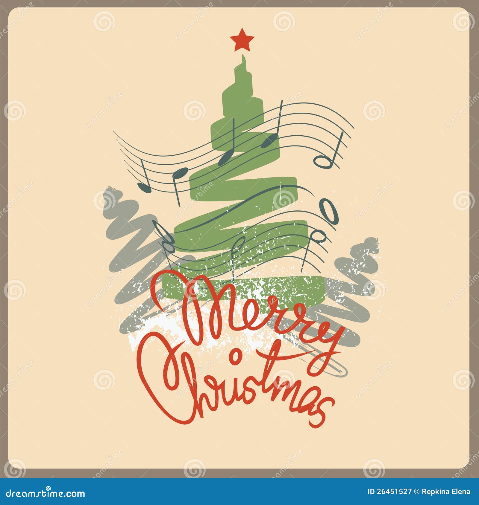 Merry Christmas Song Post Card Stock Vector Illustration of party