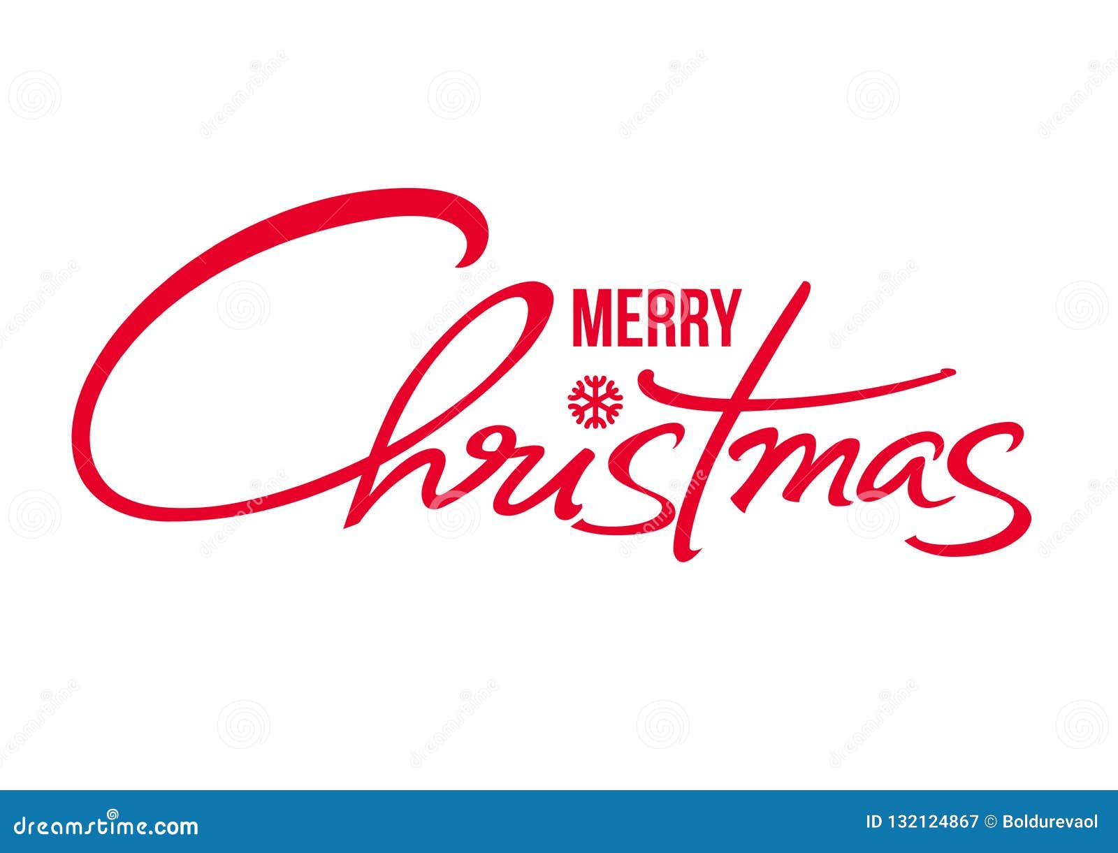 merry christmas text. calligraphic hand drawn lettering .  typography red letters  on white.